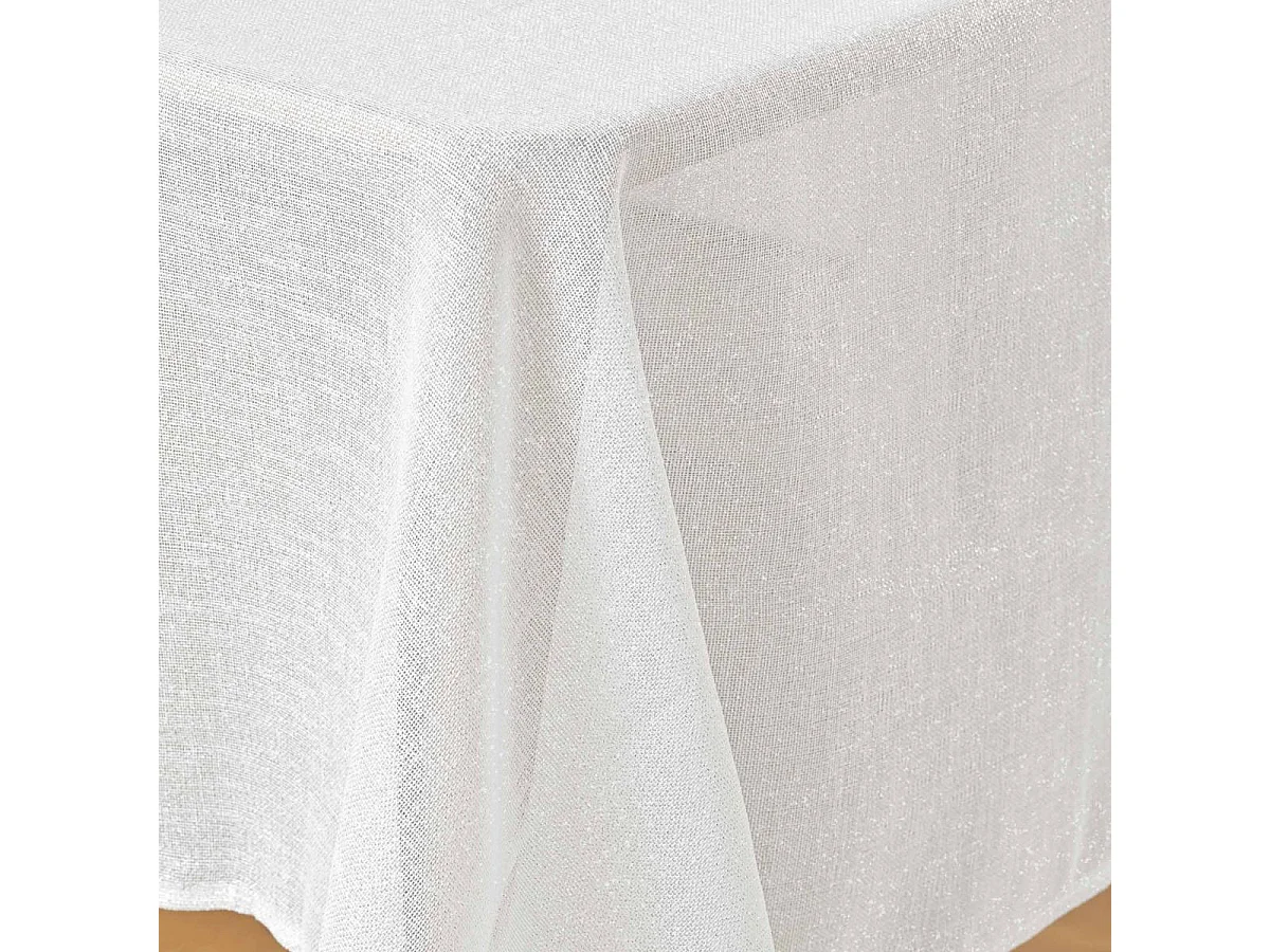 Nappe Uni Métallisé "Strass" 140x300cm Argent
