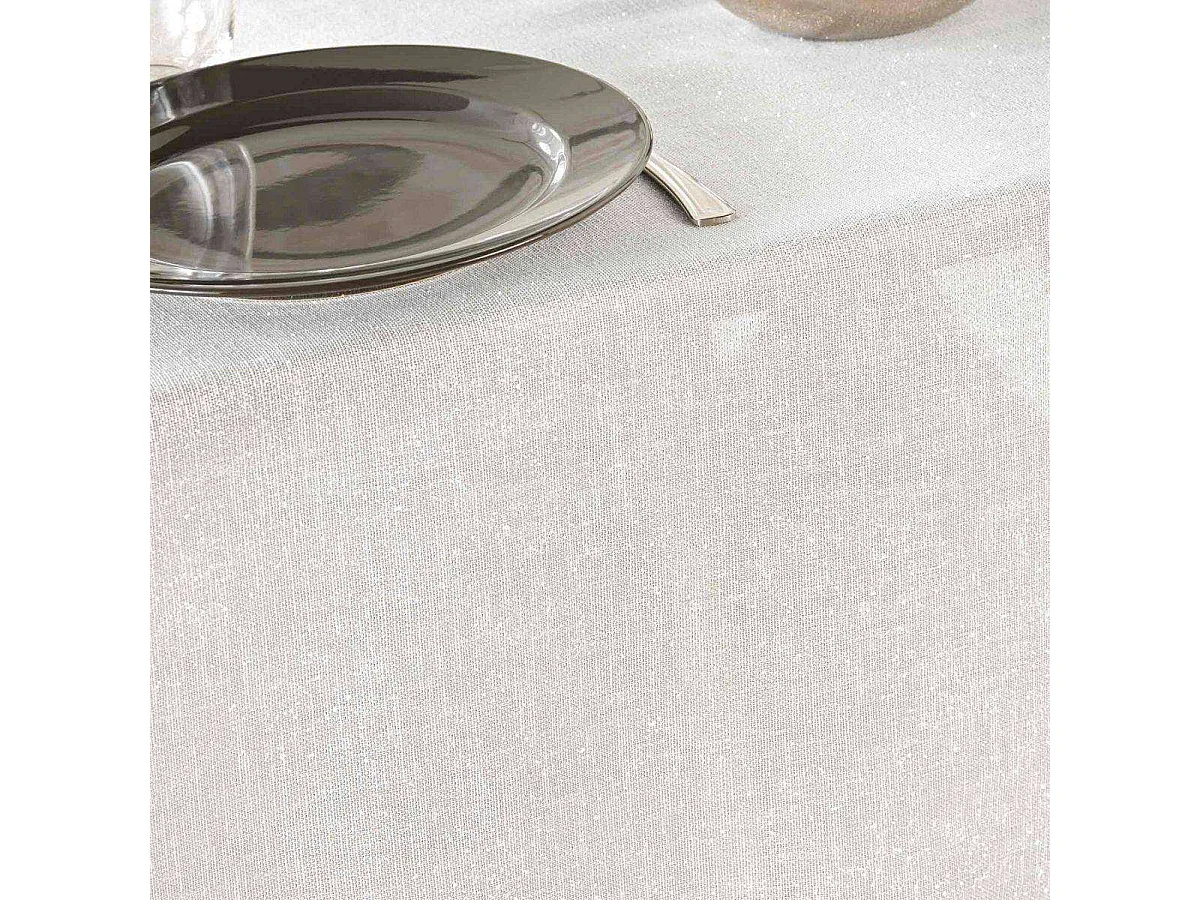 Nappe Uni Métallisé "Strass" 140x300cm Argent