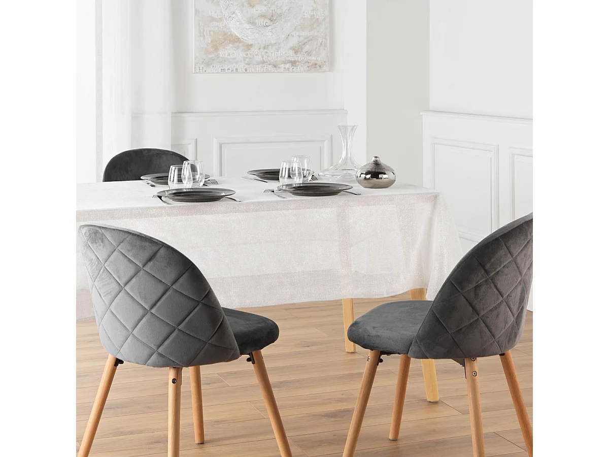 Nappe Uni Métallisé "Strass" 140x300cm Argent