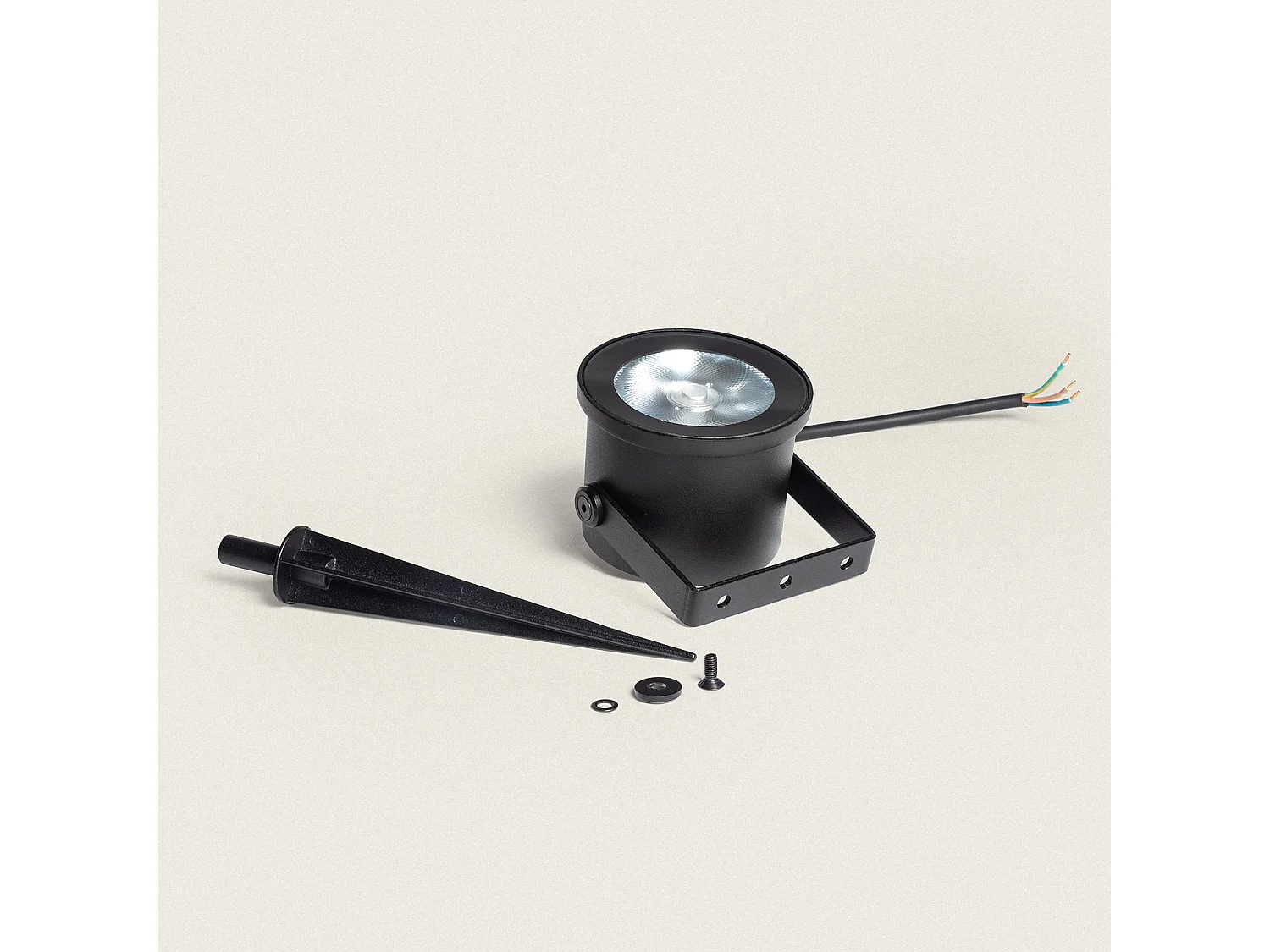 Foco Exterior LED 13W con Pincho Wimel IP67 Negro Mate