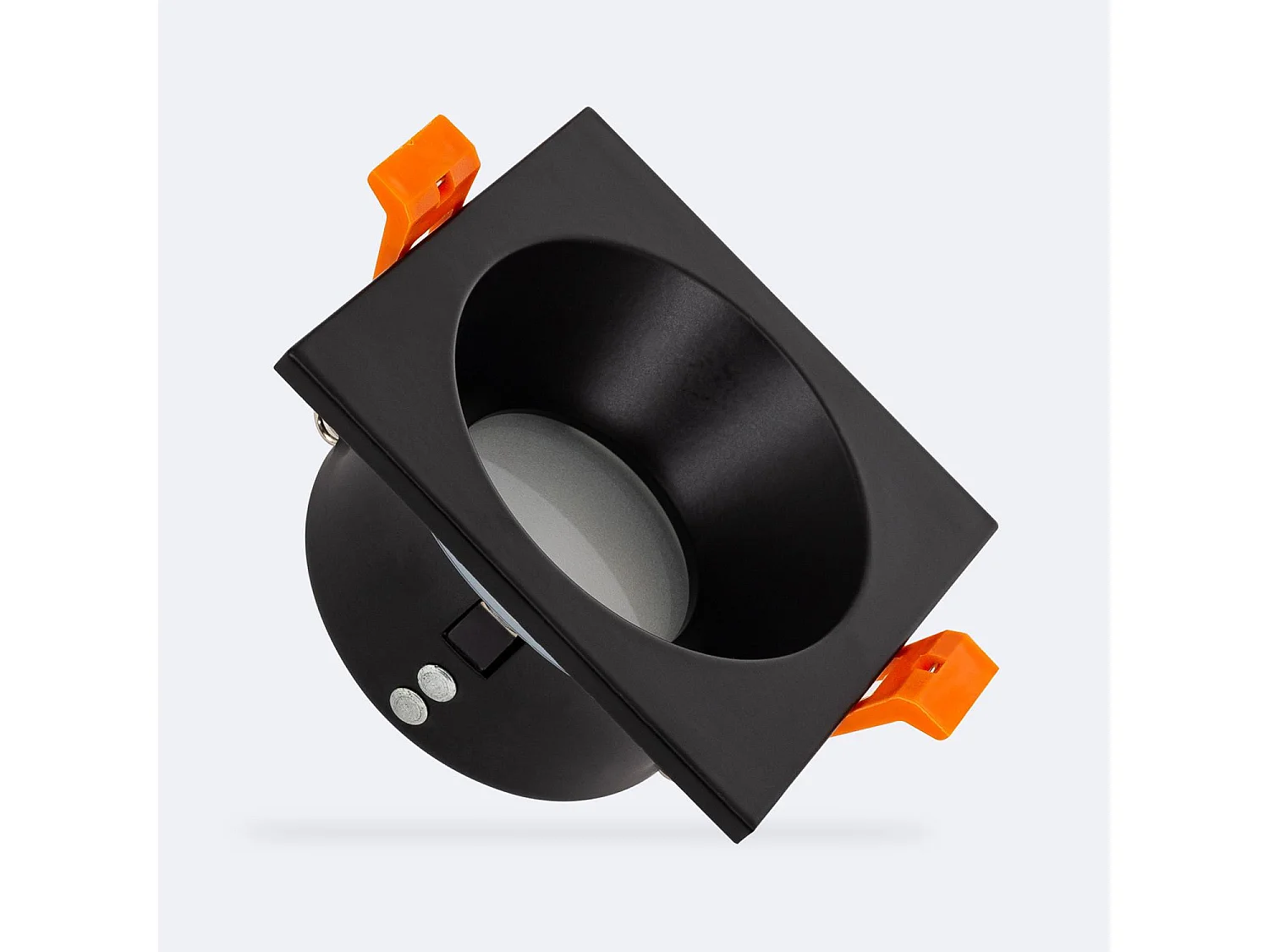 Collerette Downlight Carrée IP65 pour Ampoule LED GU10 Coupe Ø75 mm Noir