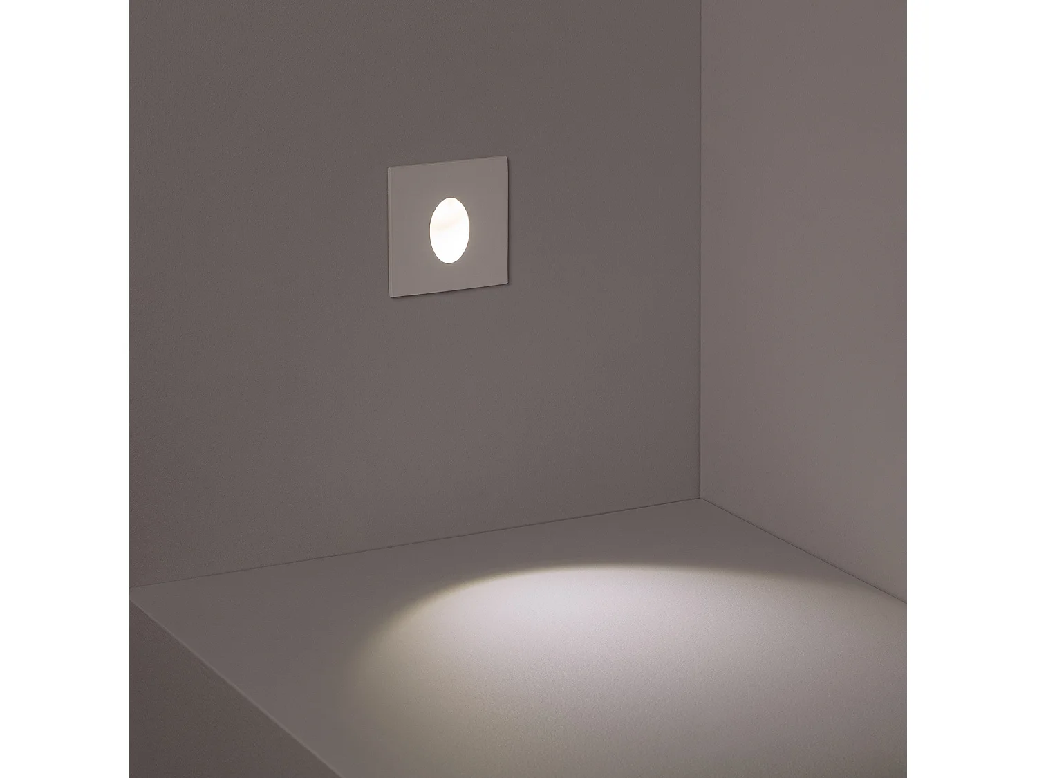 Baliza LED Empotrable Pared Cuadrado Aluminio Adam 3000K Blanco Blanco Cálido