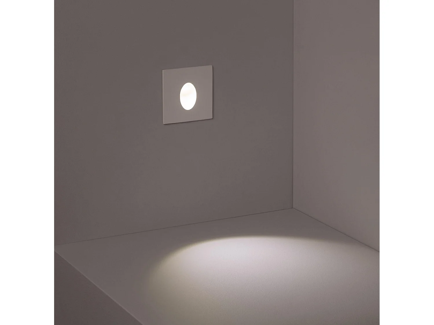 Baliza LED Empotrable Pared Cuadrado Aluminio Adam 3000K Blanco Blanco Cálido