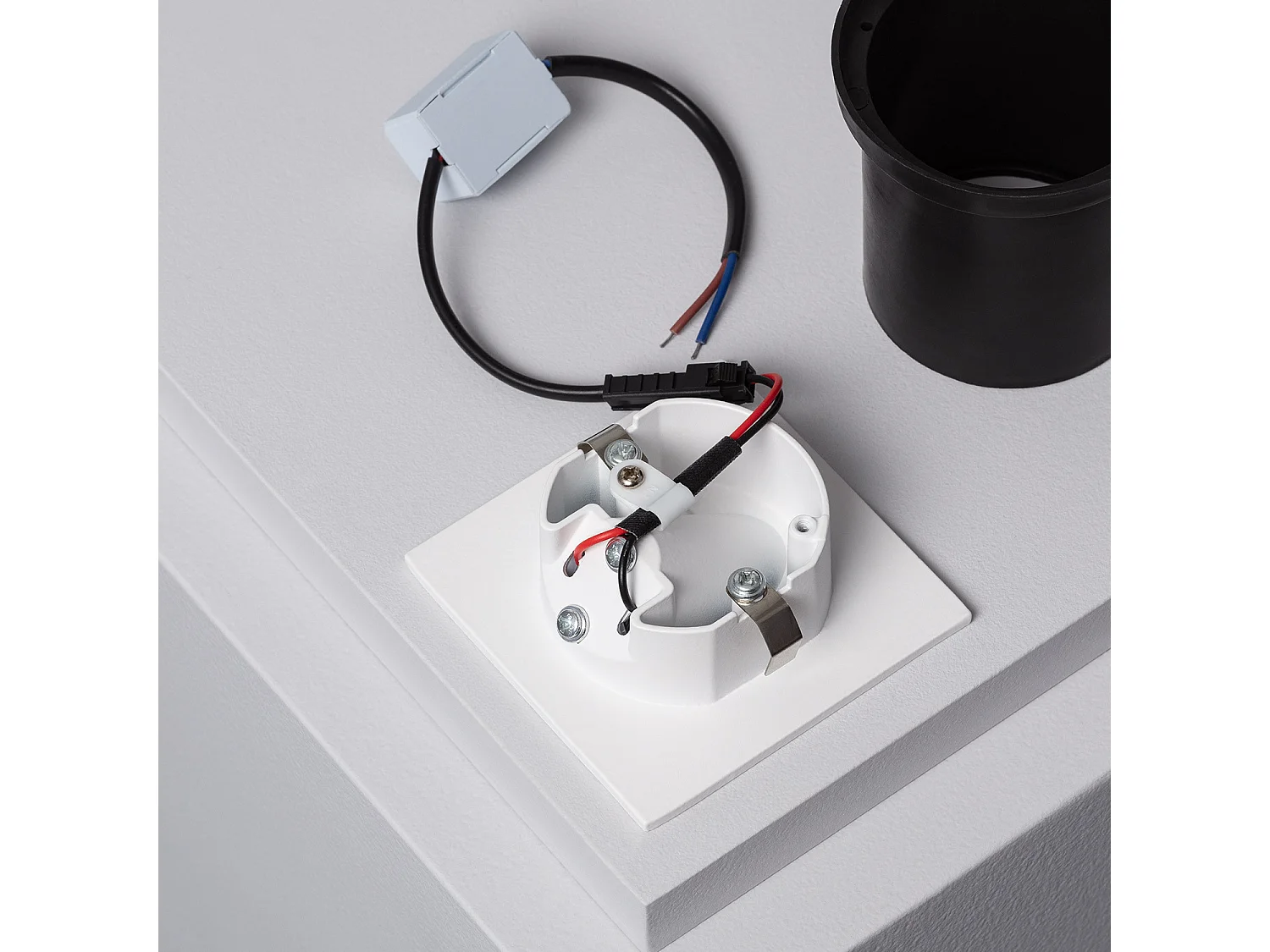 Baliza LED Empotrable Pared Cuadrado Aluminio Adam 3000K Blanco Blanco Cálido