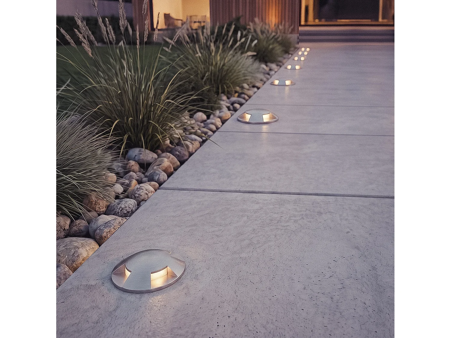 Baliza Exterior LED 3W Empotrable Suelo 4L 24V DC 4000K Plateado Blanco Neutro