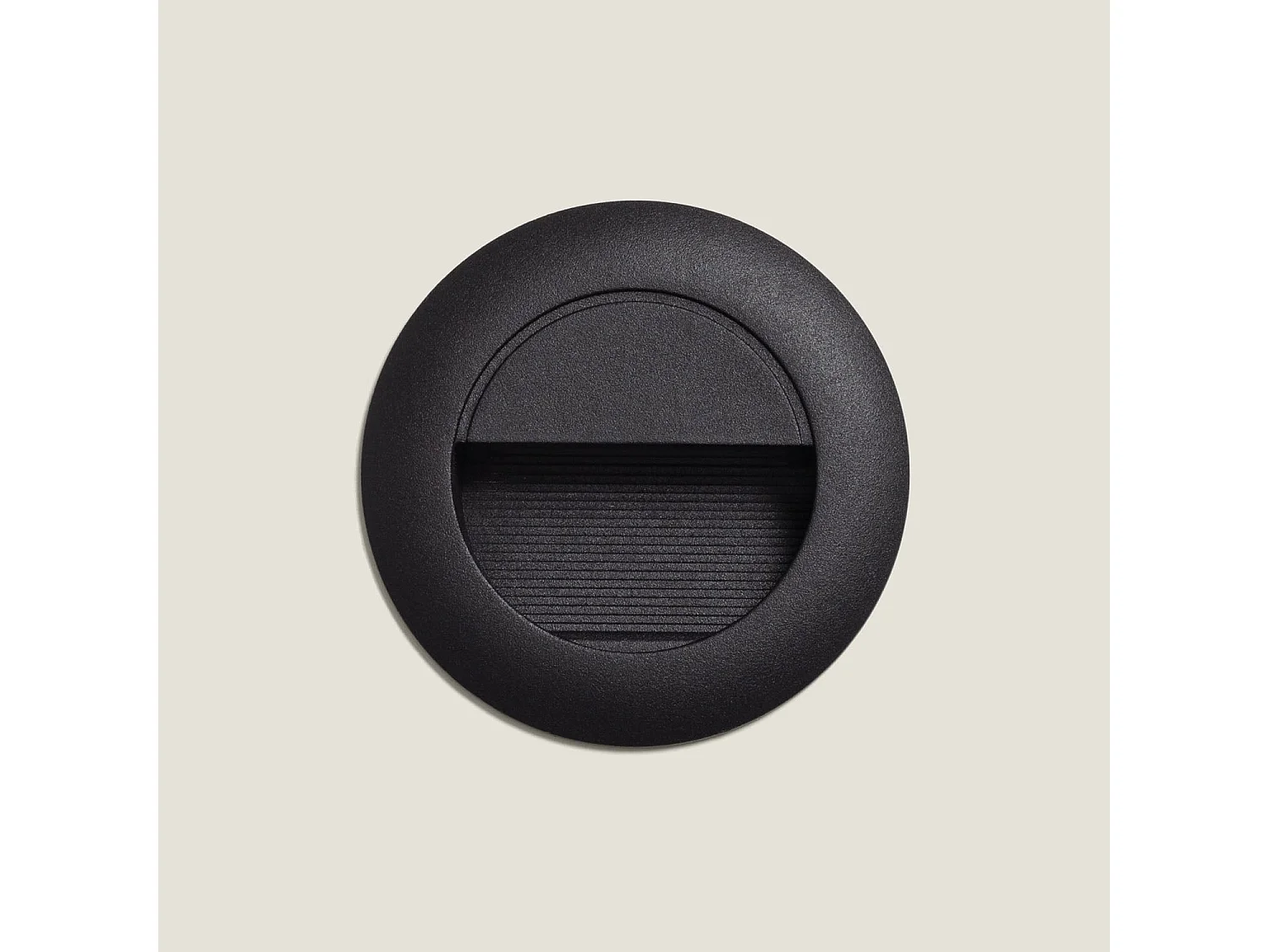 Baliza Exterior LED 3W Empotrable Aluminio Pared Circular Segre 2700K Negro Blanco Cálido