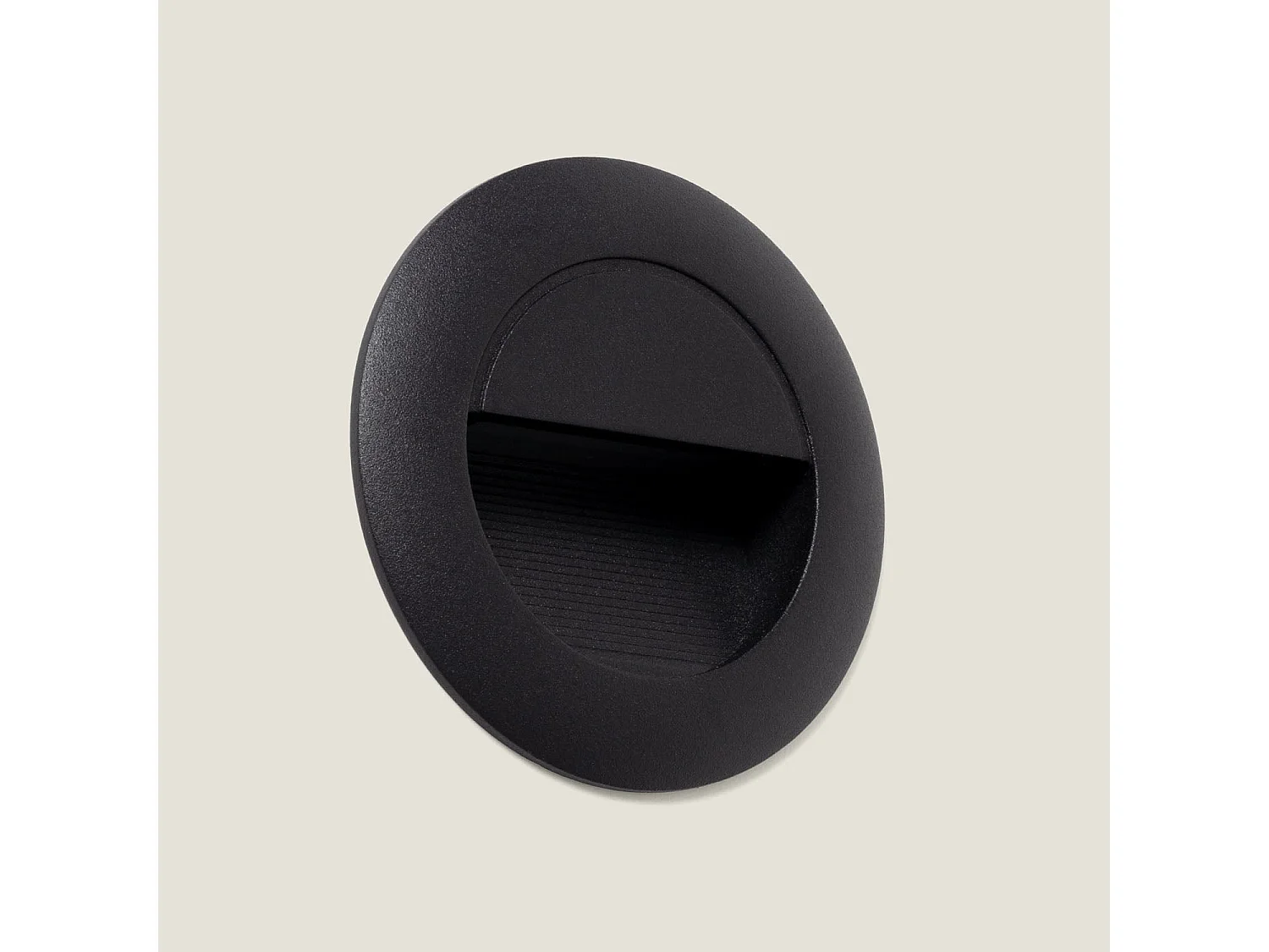 Baliza Exterior LED 3W Empotrable Aluminio Pared Circular Segre 2700K Negro Blanco Cálido