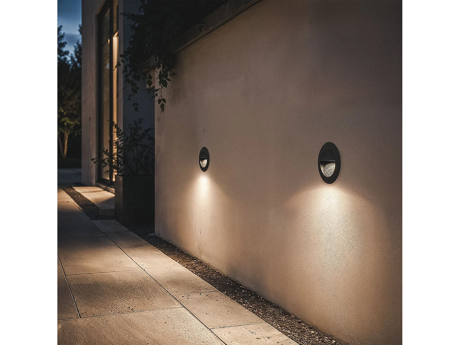 Baliza Exterior LED 3W Empotrable Aluminio Pared Circular Segre 2700K Negro Blanco Cálido