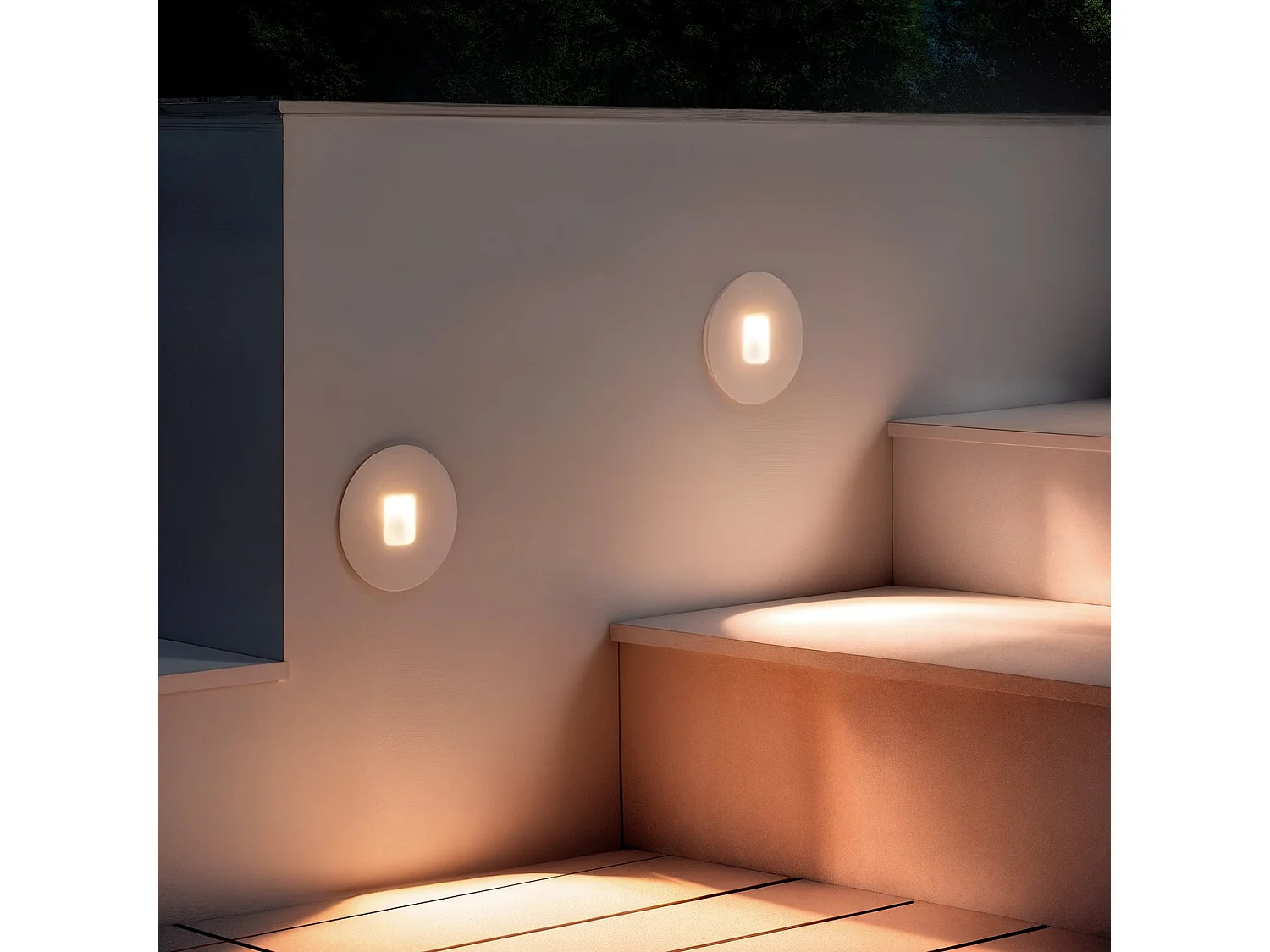 Baliza Exterior LED 2W Empotrable Aluminio Pared Circular Olite 2700K Blanco Blanco Cálido