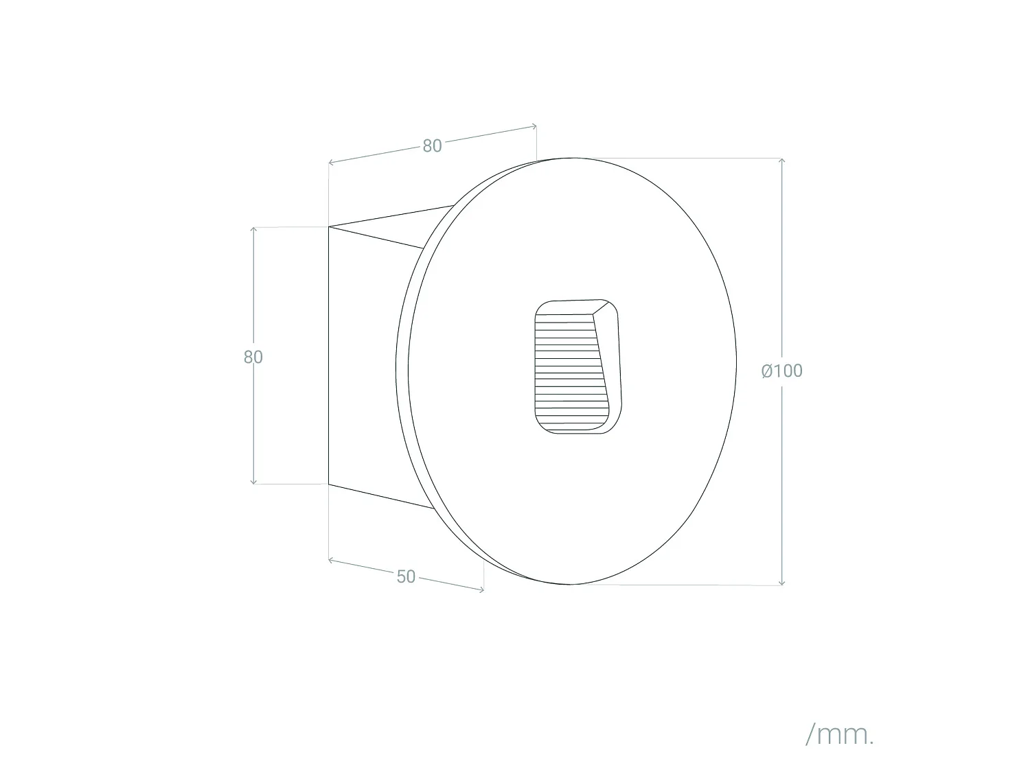 Baliza Exterior LED 2W Empotrable Aluminio Pared Circular Olite 2700K Blanco Blanco Cálido