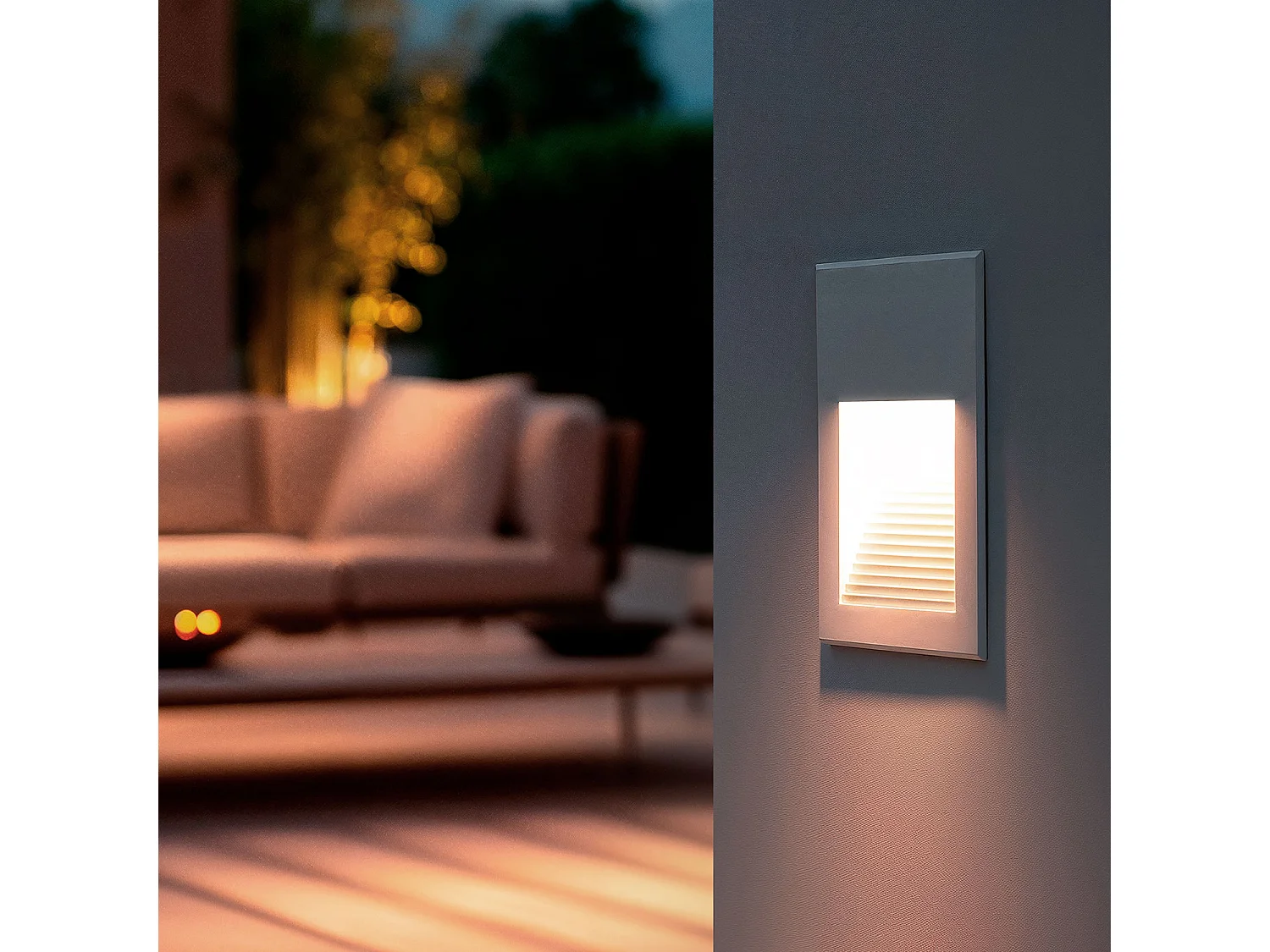 Baliza Exterior LED 5W Empotrable Pared Aluminio Olite 2700K Blanco Blanco Cálido