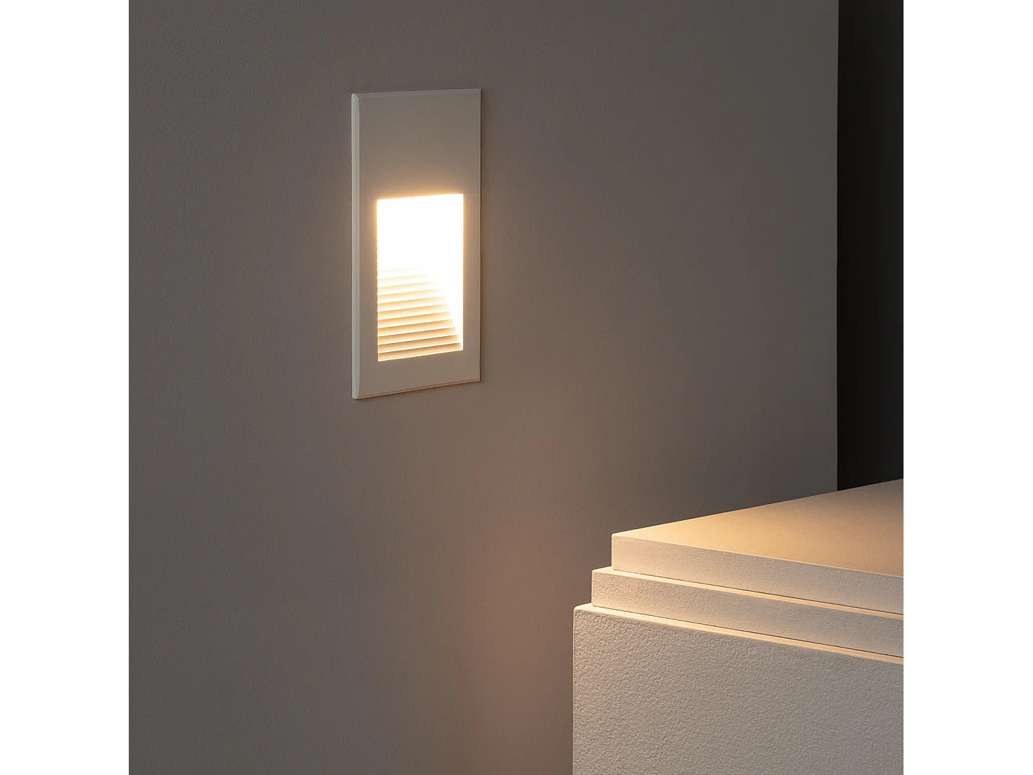 Baliza Exterior LED 5W Empotrable Pared Aluminio Olite 2700K Blanco Blanco Cálido