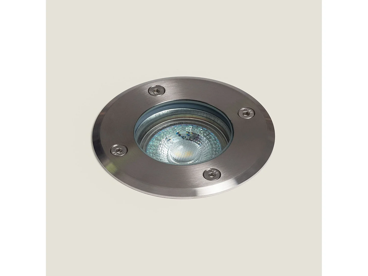Foco Exterior Empotrable Suelo Basculante Inox GU10 Plateado