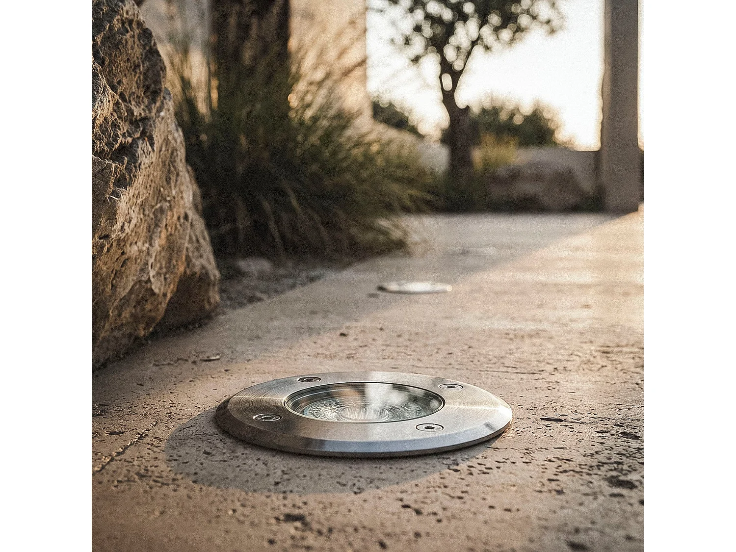 Segnapasso per Esterni da Incasso a Terra Basculante Inox GU10 Argento