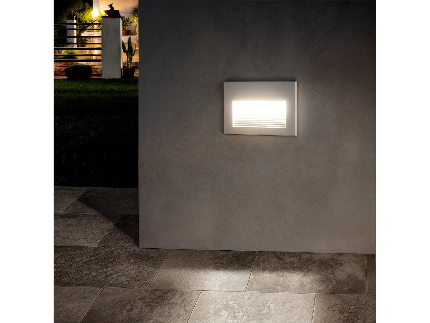 Baliza Exterior LED 5W Empotrable Pared Aluminio Olite Horizon 4000K Blanco Blanco Neutro