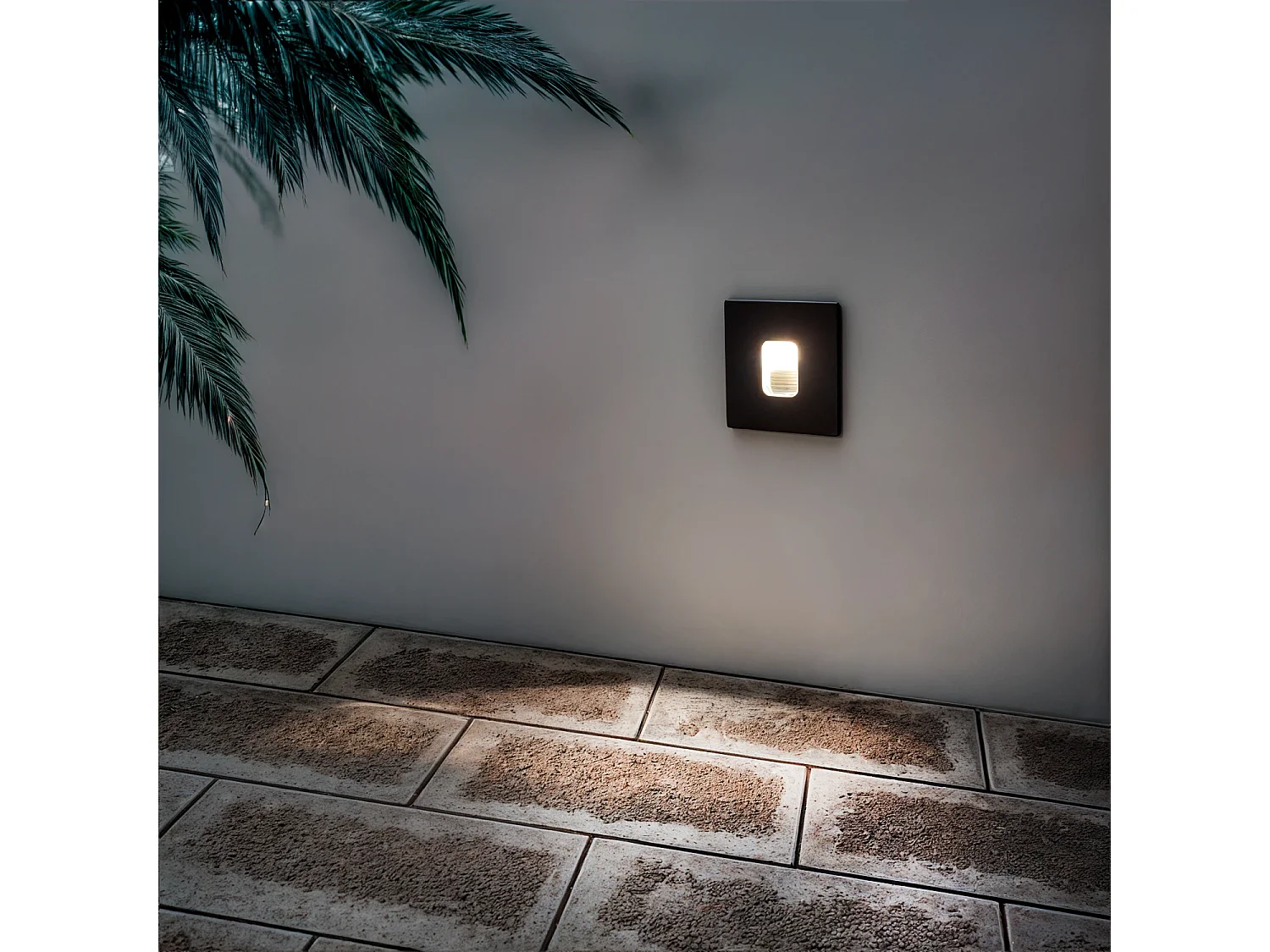 Baliza Exterior LED 2W Empotrable Pared Cuadrado Olite 4000K Gris Blanco Neutro