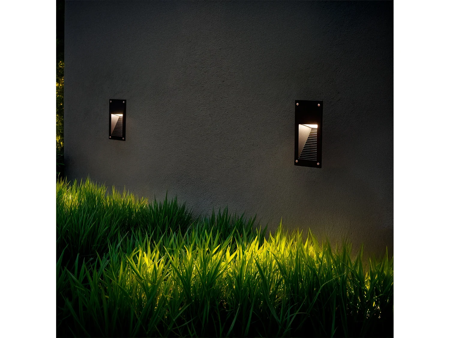 Baliza Exterior LED 3W Empotrable Pared Olite 3000K Negro Blanco Cálido