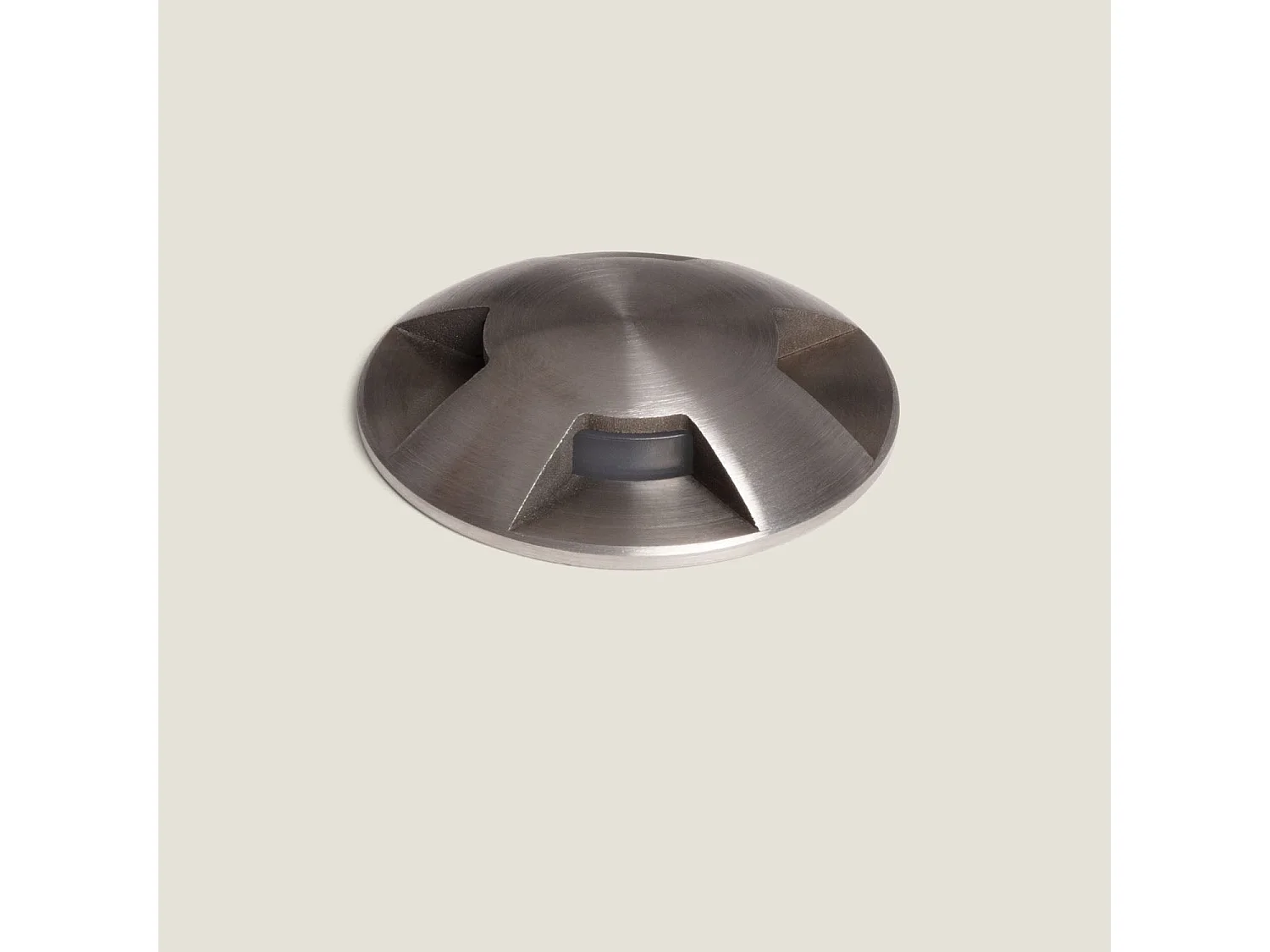 Baliza Exterior LED 3W Empotrable Suelo 4L 24V DC 2700K Plateado Blanco Cálido
