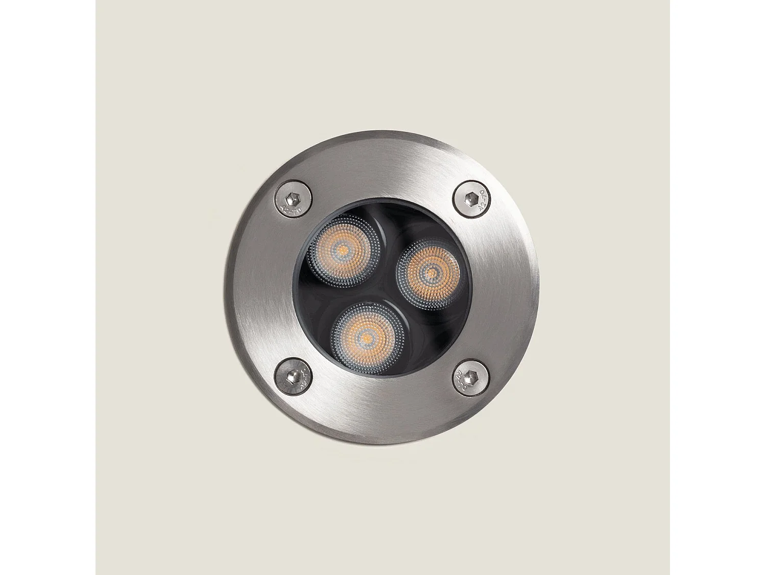 Foco Exterior LED 3W Solid Empotrable Suelo Inox Hallo 2700K Blanco Cálido