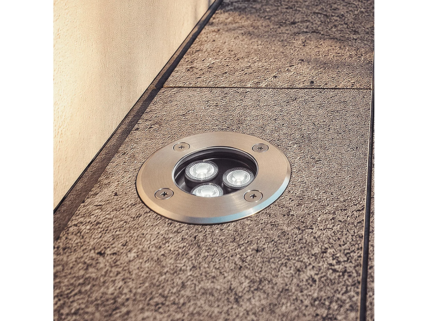 Faretto da Esterno LED 3W Solid Incasso a Terra Inox 2700K Bianco Caldo