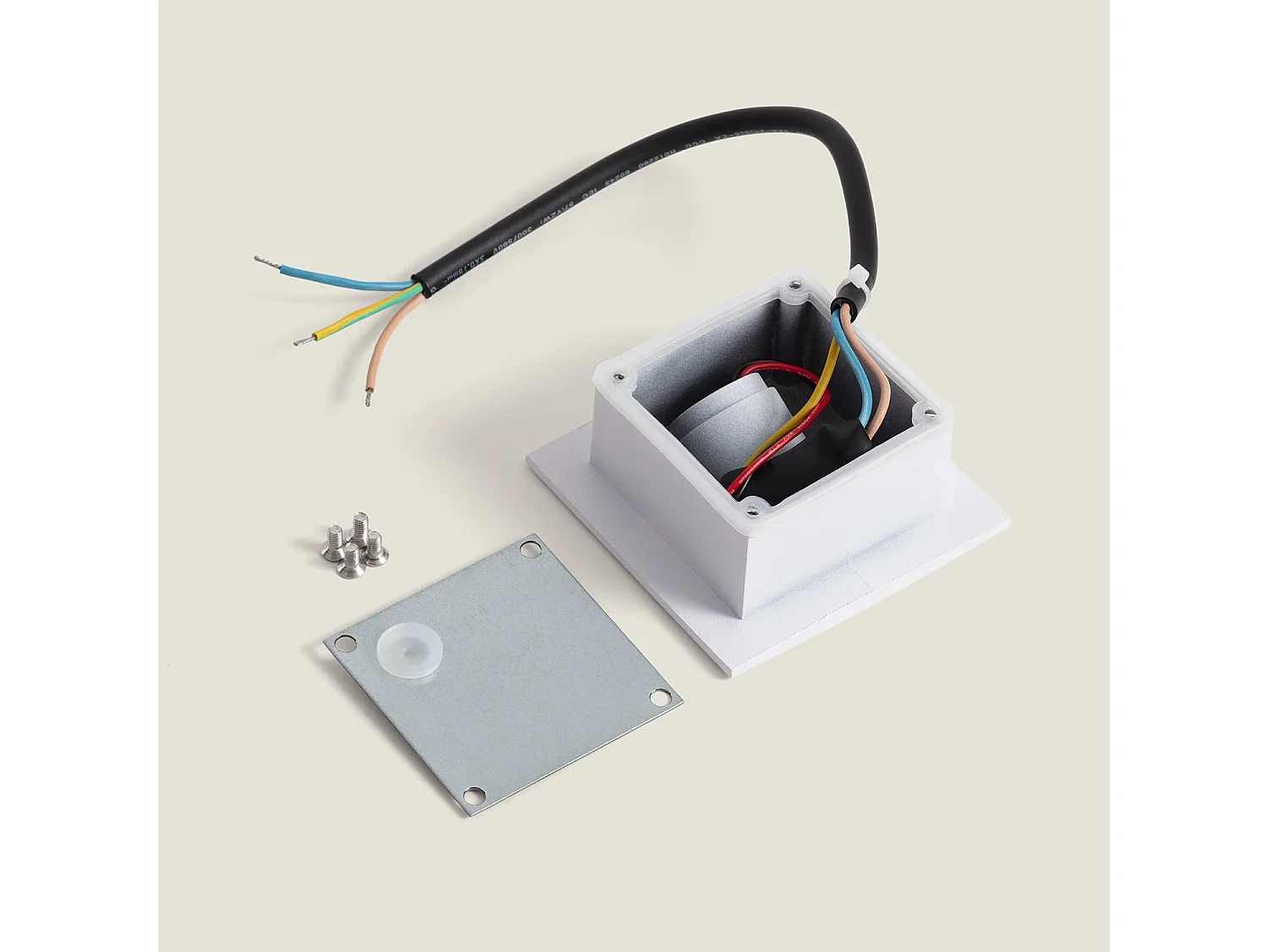 Baliza Exterior LED 3W Empotrable Pared Cuadrado Aluminio Adam 2700K Blanco Blanco Cálido
