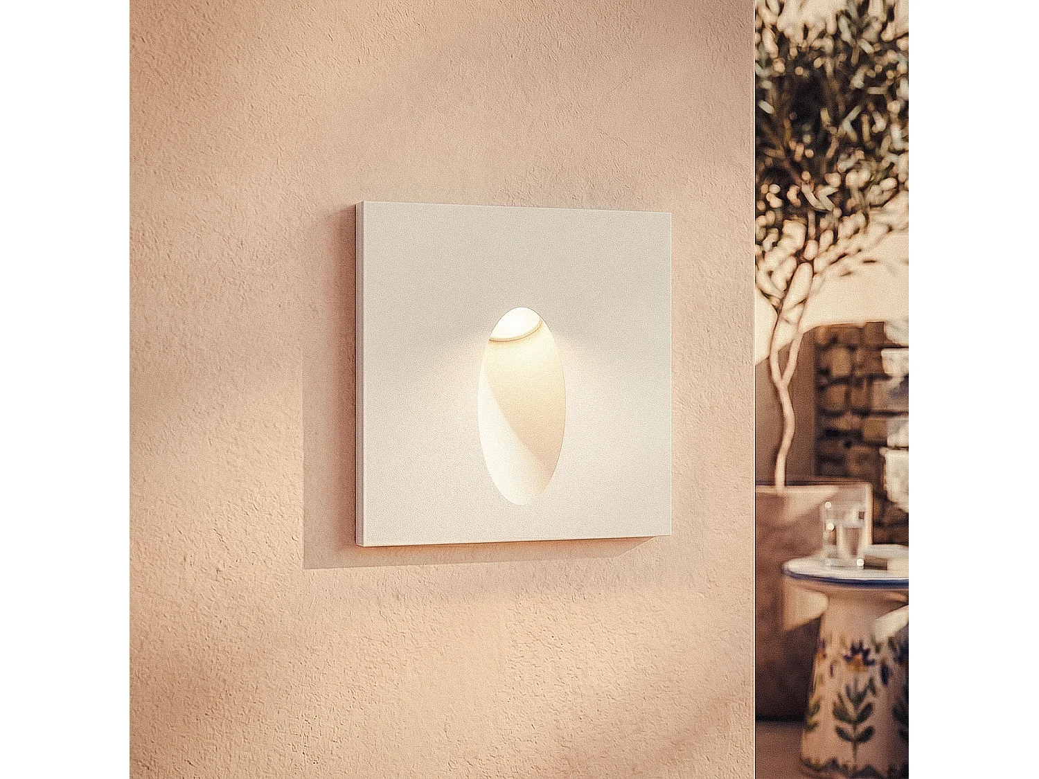 Baliza Exterior LED 3W Empotrable Pared Cuadrado Aluminio Adam 2700K Blanco Blanco Cálido