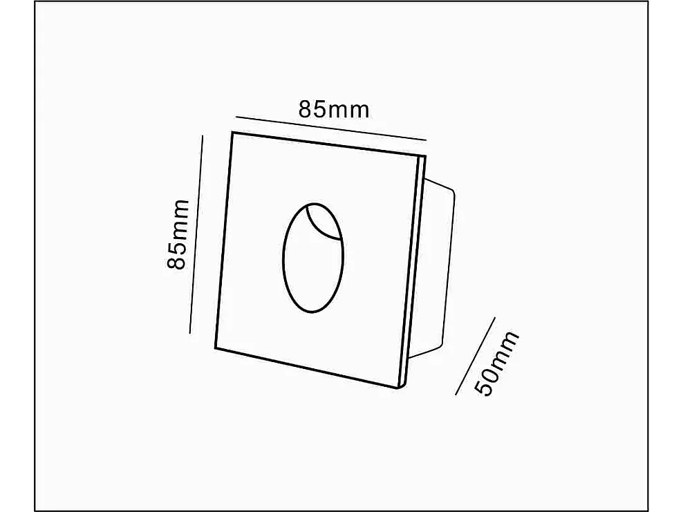 Baliza Exterior LED 3W Empotrable Pared Cuadrado Aluminio Adam 2700K Blanco Blanco Cálido