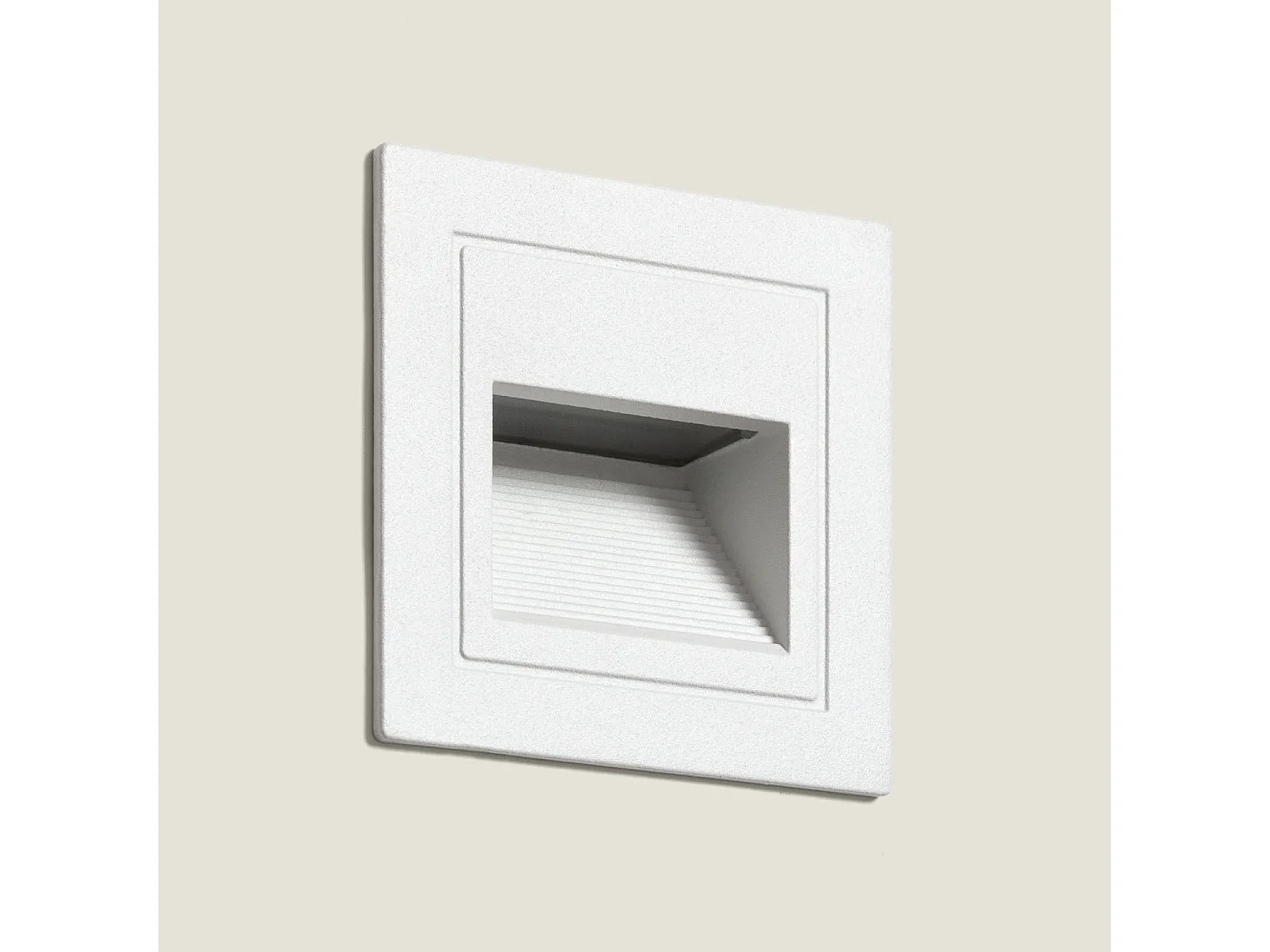 Baliza Exterior LED 3W Empotrable Aluminio Pared Cuadrado Olite II 4000K Blanco Blanco Neutro