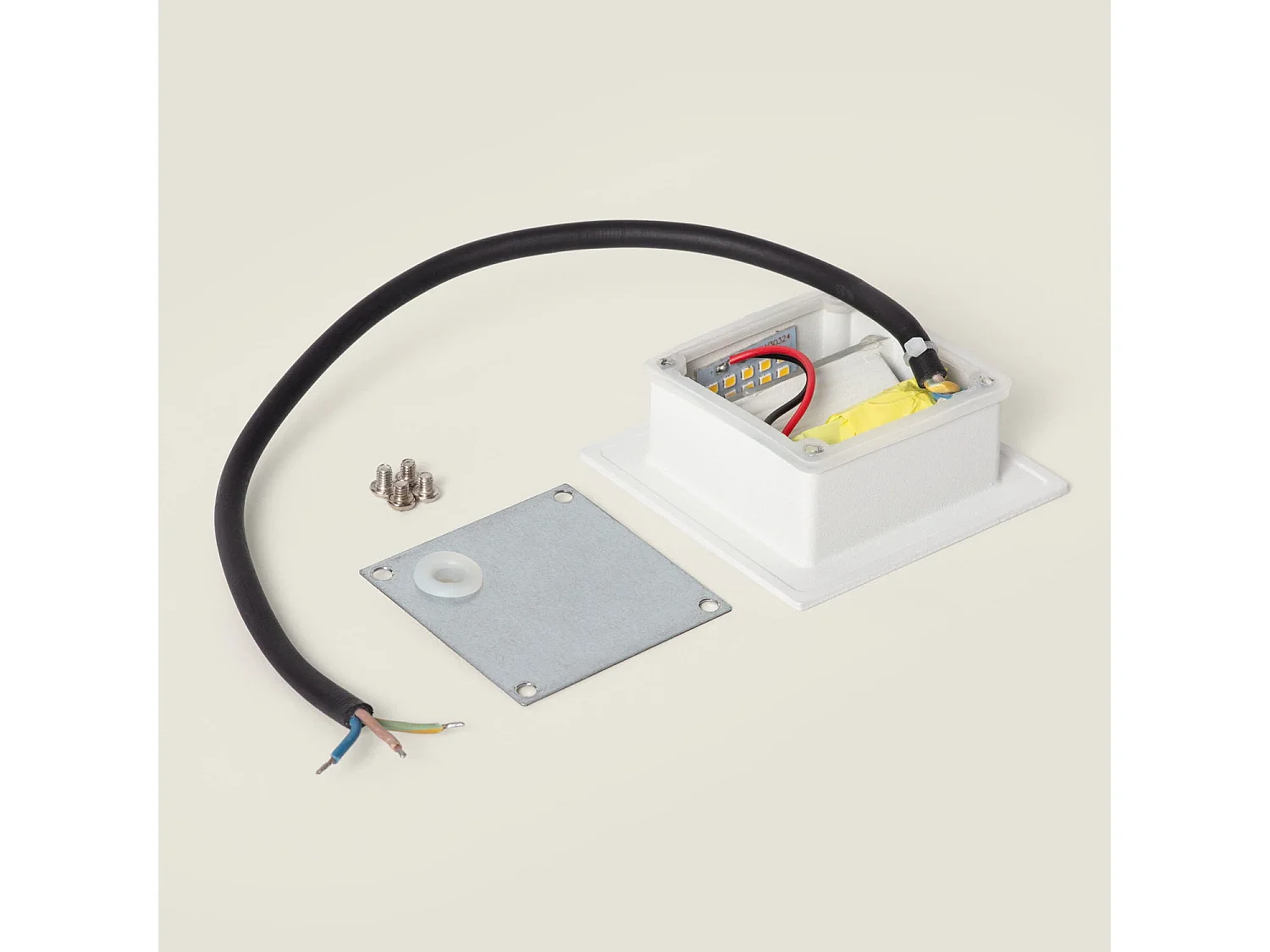 Baliza Exterior LED 3W Empotrable Aluminio Pared Cuadrado Olite II 4000K Blanco Blanco Neutro