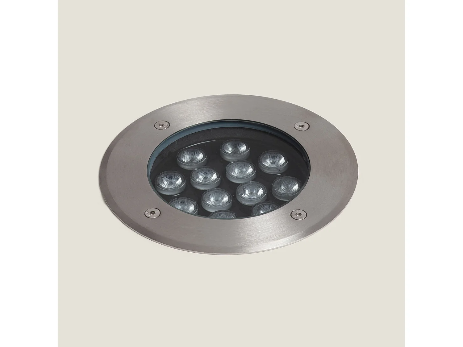 Foco Exterior LED 12W Solid Empotrable Suelo Inox Hallo 2700K Blanco Cálido
