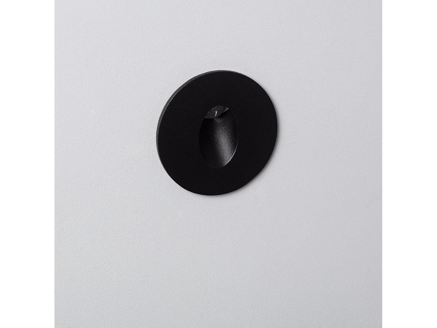 Baliza LED Empotrable Pared Circular Aluminio Adam 3000K Negro Blanco Cálido