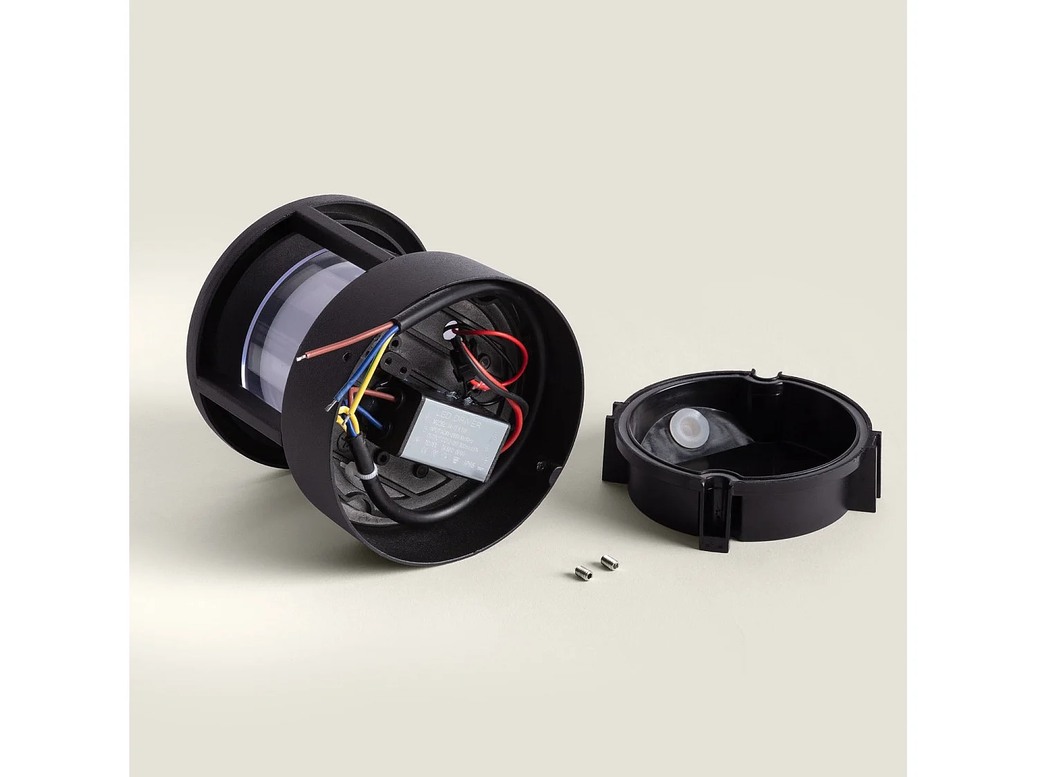 Baliza Sobremuro Exterior LED 5W Aluminio 11cm Obis Negro CCT 2700K - 3300K - 4000K