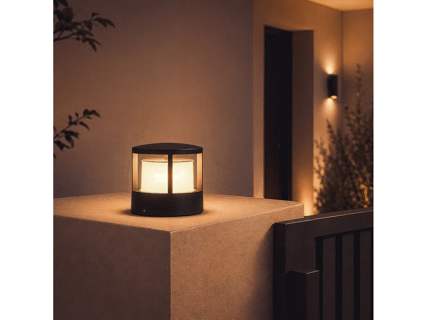 Baliza Sobremuro Exterior LED 5W Aluminio 11cm Obis Negro CCT 2700K - 3300K - 4000K