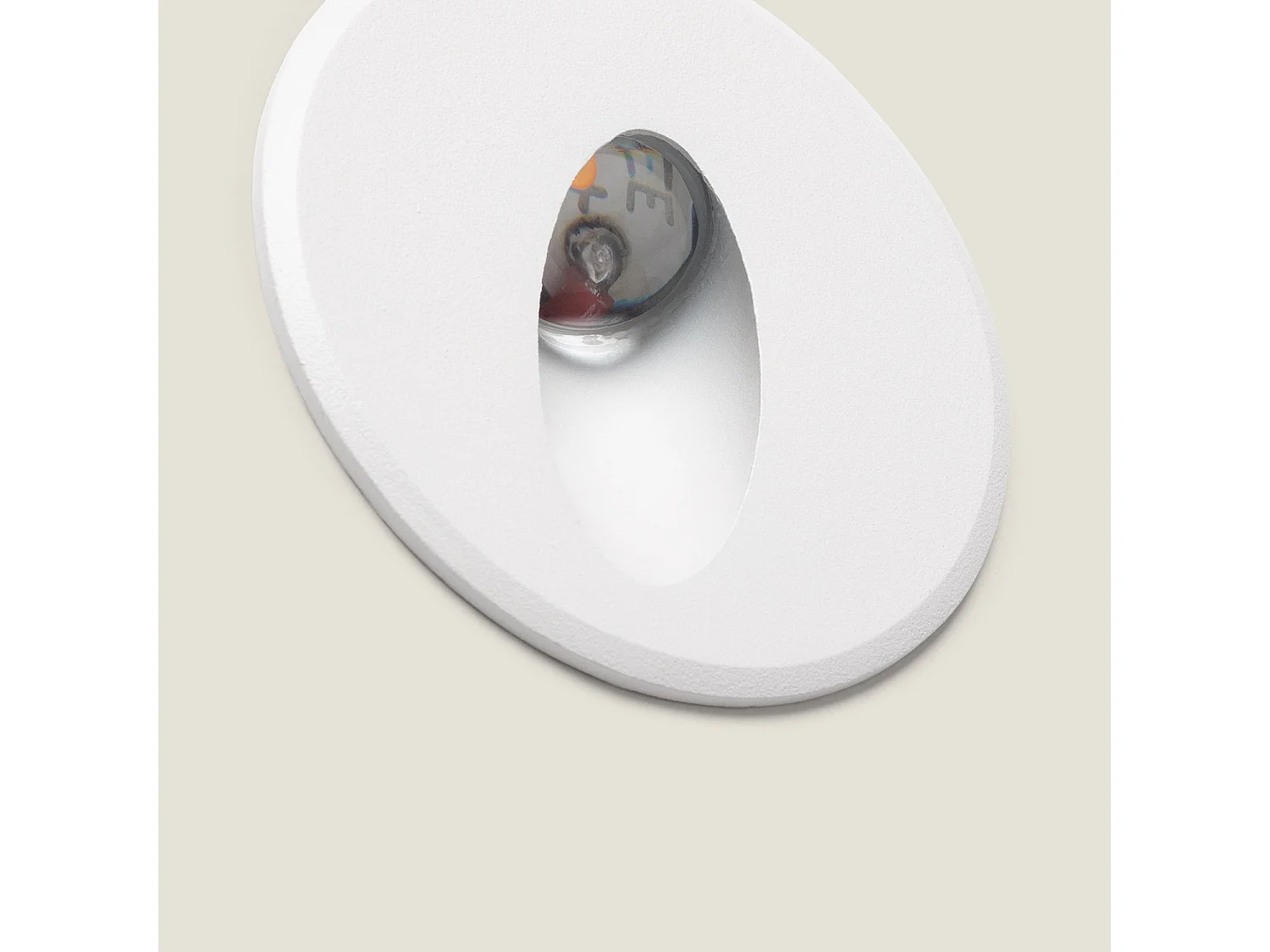 Baliza Exterior LED 3W Empotrable Pared Circular Aluminio Oval Adam 4000K Blanco Blanco Neutro