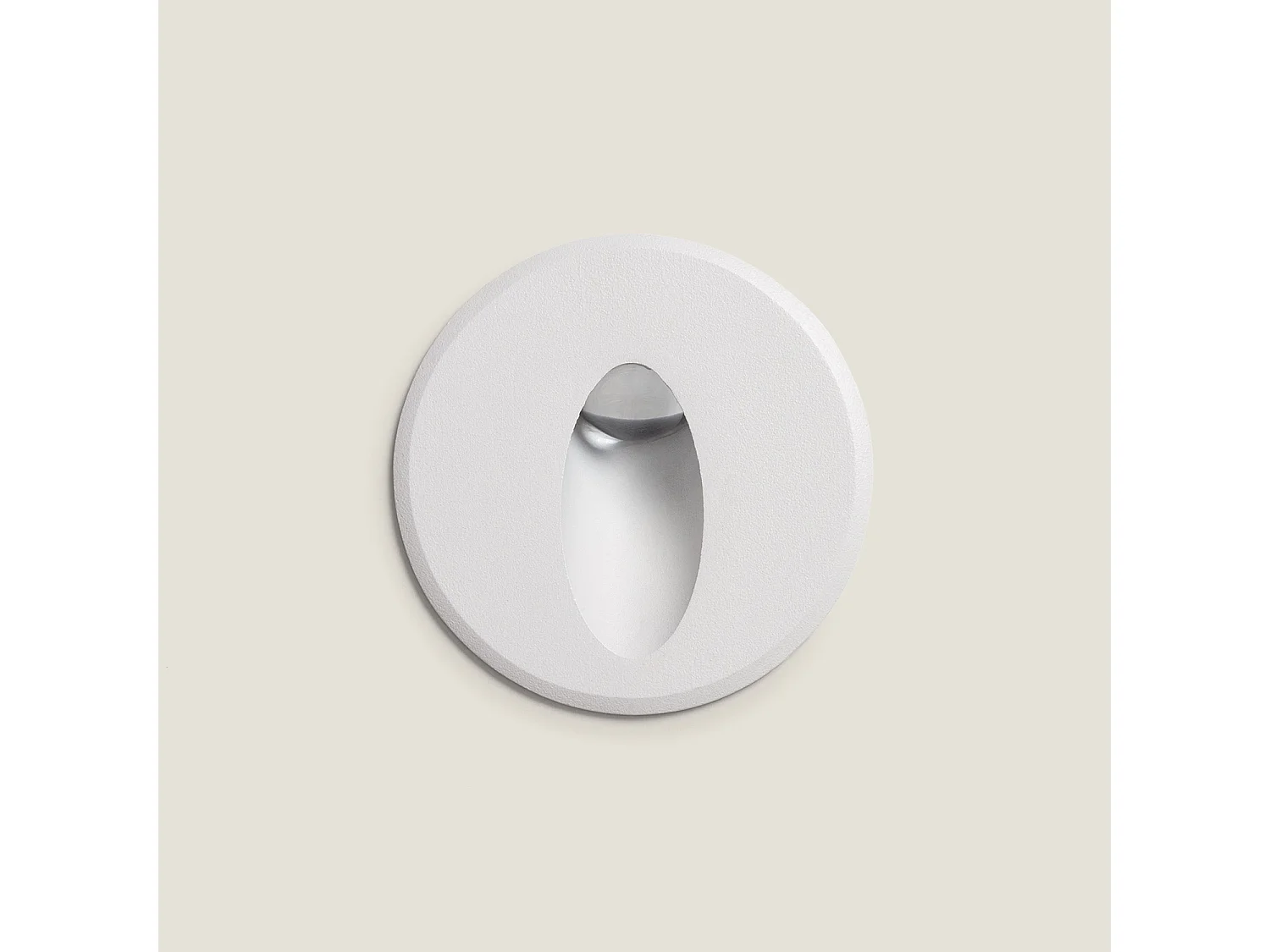 Baliza Exterior LED 3W Empotrable Pared Circular Aluminio Oval Adam 4000K Blanco Blanco Neutro