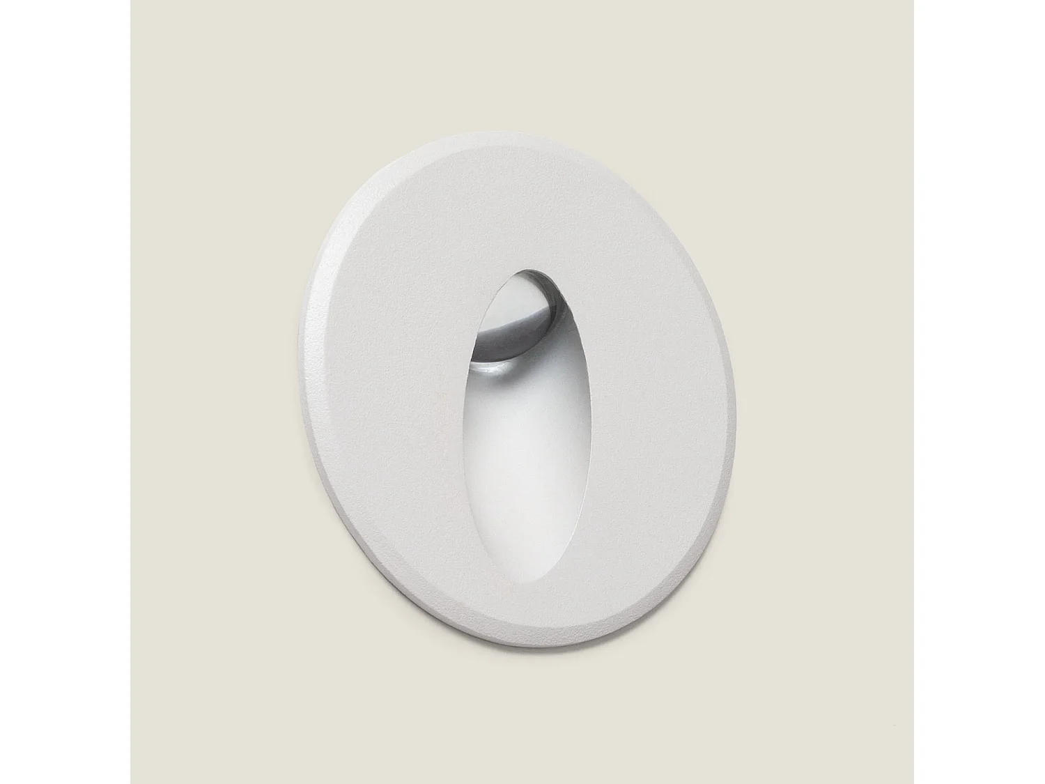 Baliza Exterior LED 3W Empotrable Pared Circular Aluminio Oval Adam 4000K Blanco Blanco Neutro