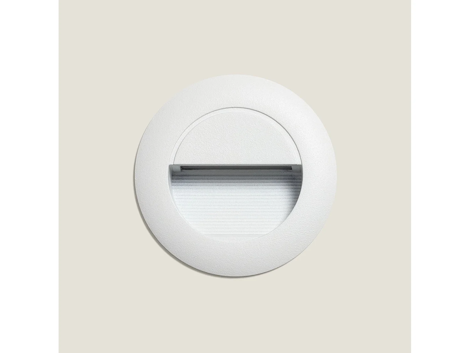 Baliza Exterior LED 3W Empotrable Aluminio Pared Circular Olite 2700K Blanco Blanco Cálido