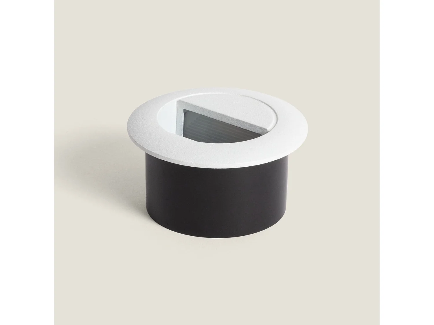 Baliza Exterior LED 3W Empotrable Aluminio Pared Circular Olite 2700K Blanco Blanco Cálido