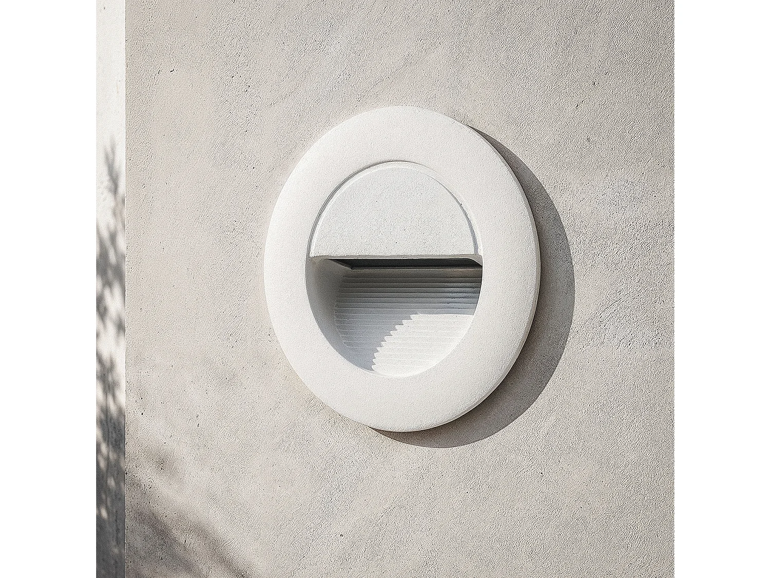 Baliza Exterior LED 3W Empotrable Aluminio Pared Circular Olite 2700K Blanco Blanco Cálido