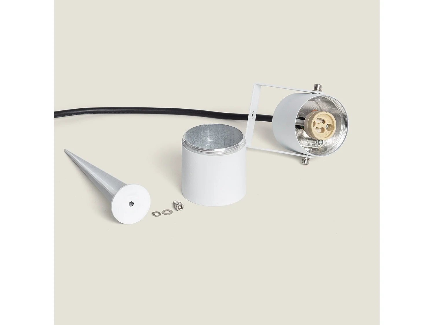 Foco Exterior GU10 Aluminio con Pincho Telaga Blanco