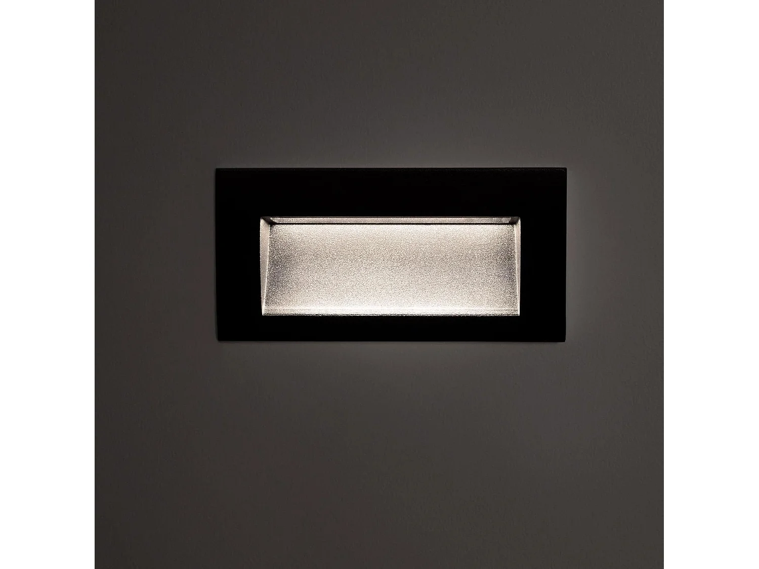 Baliza Exterior LED 4W Empotrable Pared Rectangular Aluminio y Cristal Edulis 4000K Negro Blanco Neutro