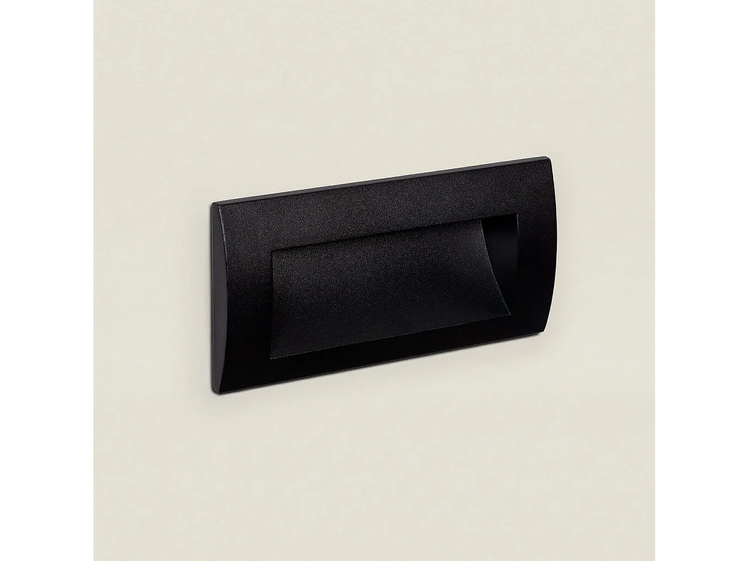 Baliza Exterior LED 4W Empotrable Pared Rectangular Aluminio y Cristal Edulis 4000K Negro Blanco Neutro