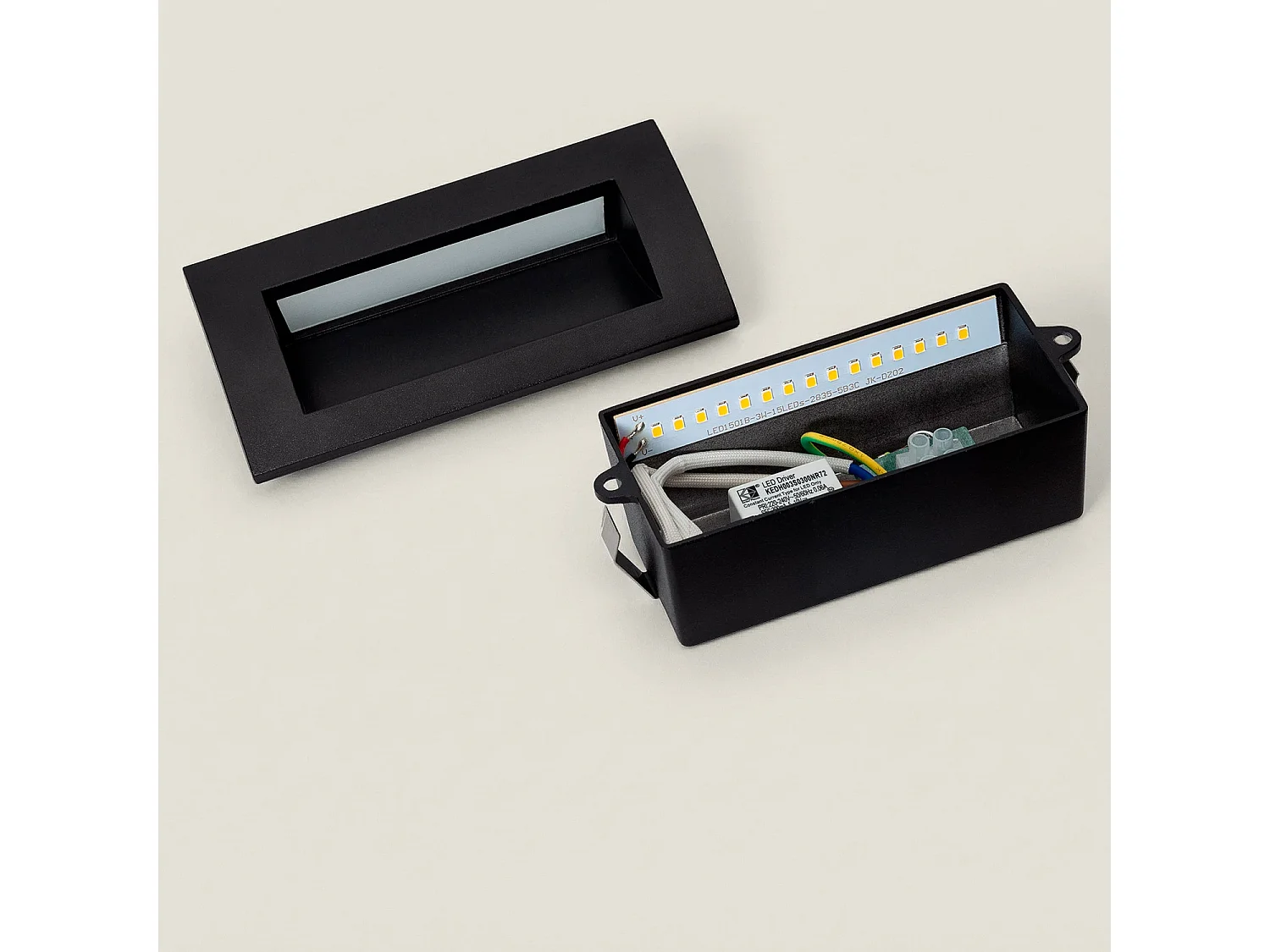 Baliza Exterior LED 4W Empotrable Pared Rectangular Aluminio y Cristal Edulis 4000K Negro Blanco Neutro