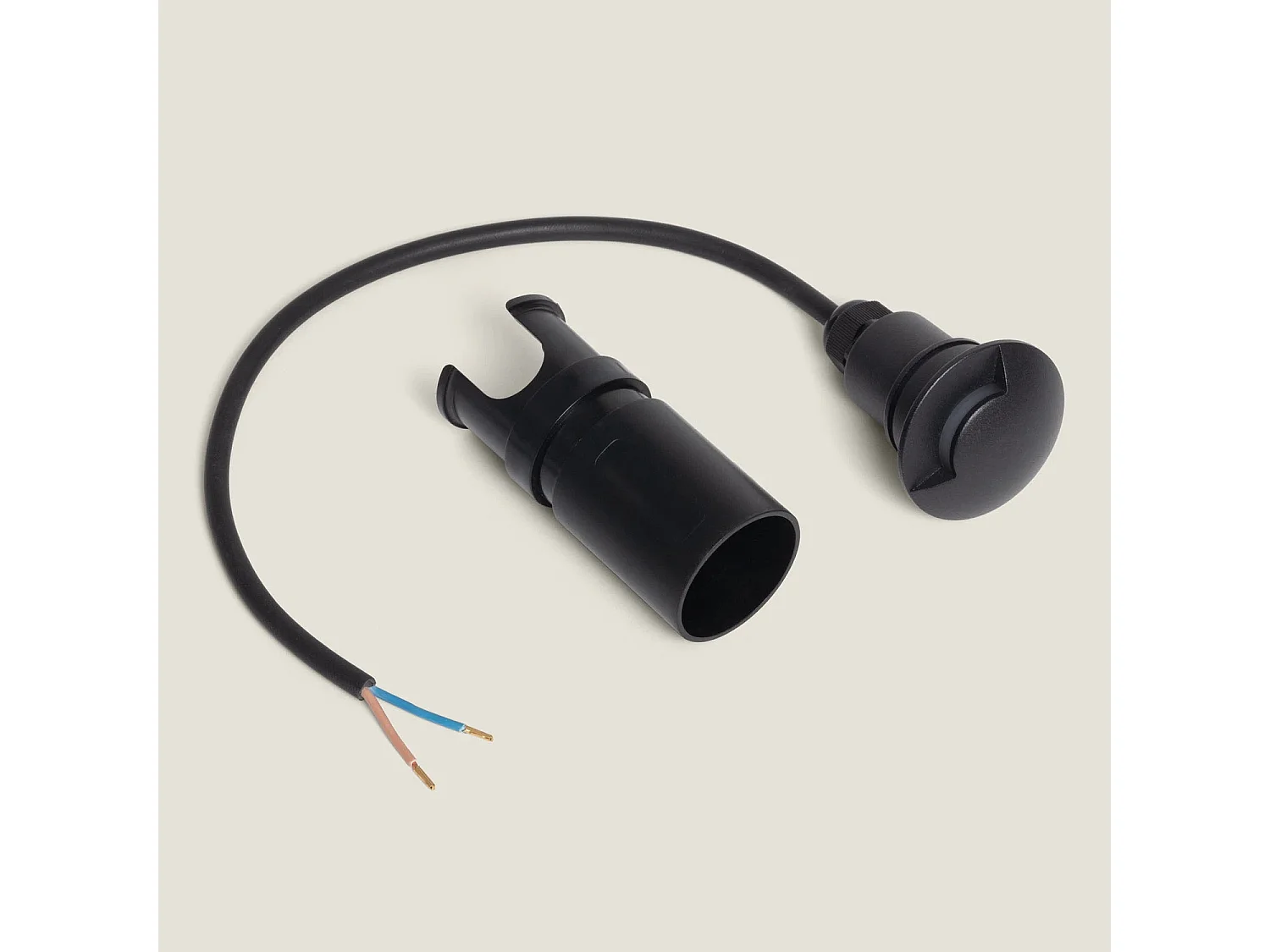 Baliza Exterior LED 3W Empotrable Suelo 1L 24V DC 4000K Negro Blanco Neutro