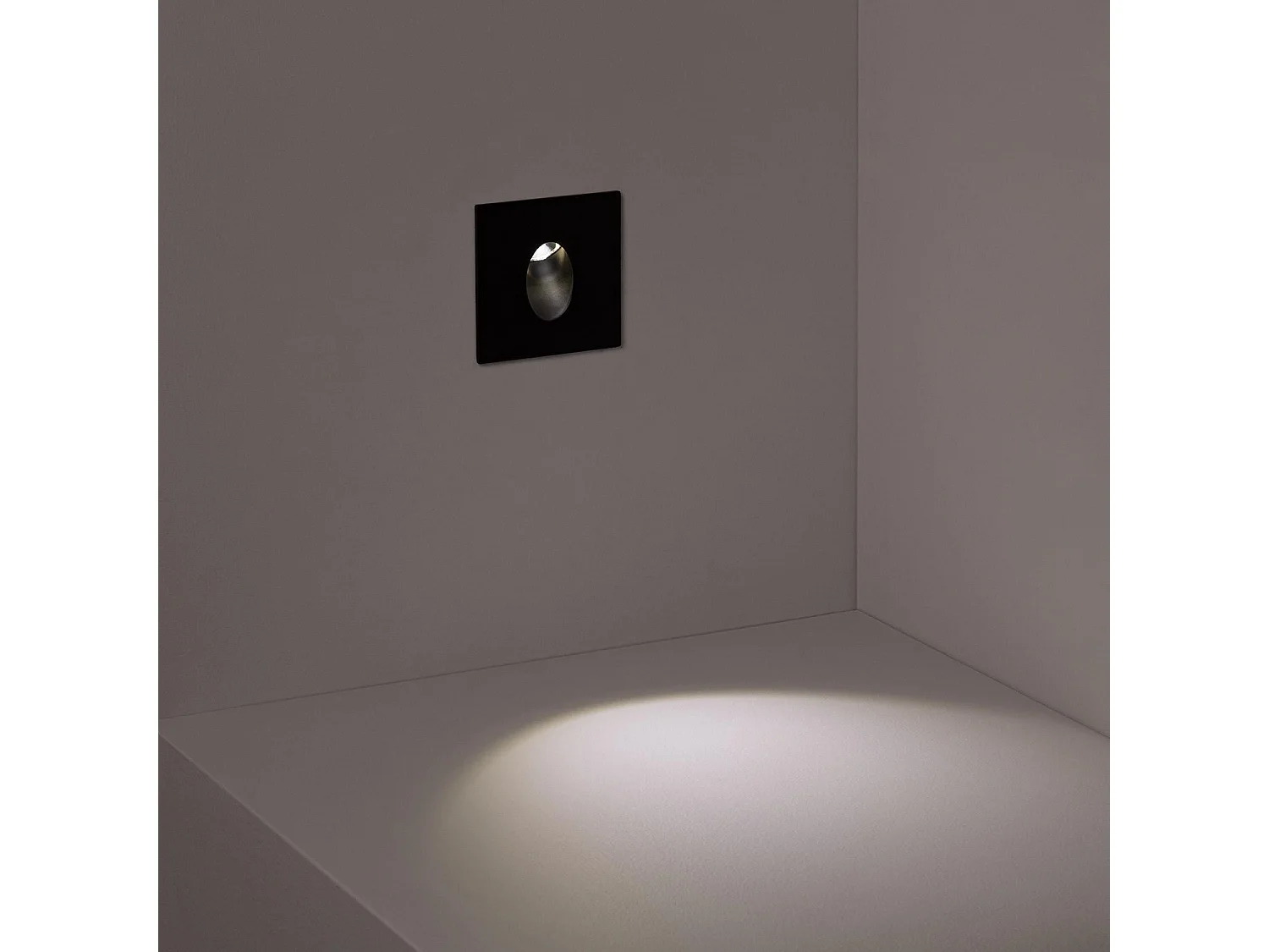 Baliza LED Empotrable Pared Cuadrado Aluminio Adam 3000K Negro Blanco Cálido