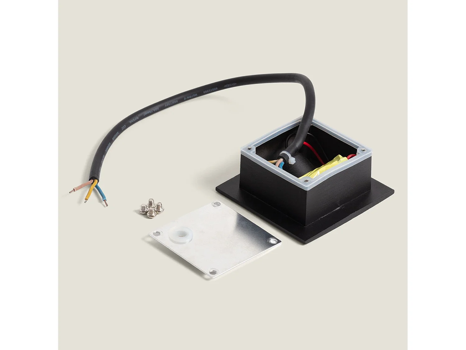 Baliza Exterior LED 3W Empotrable Pared Cuadrado Aluminio Adam 2700K Negro Blanco Cálido