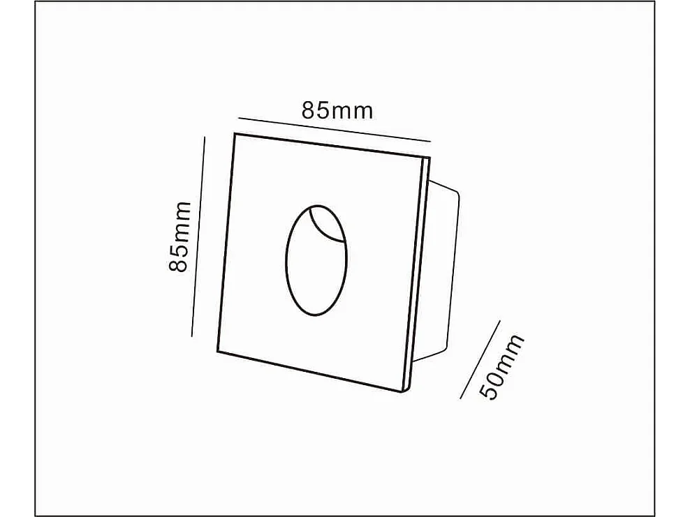 Baliza Exterior LED 3W Empotrable Pared Cuadrado Aluminio Adam 2700K Negro Blanco Cálido