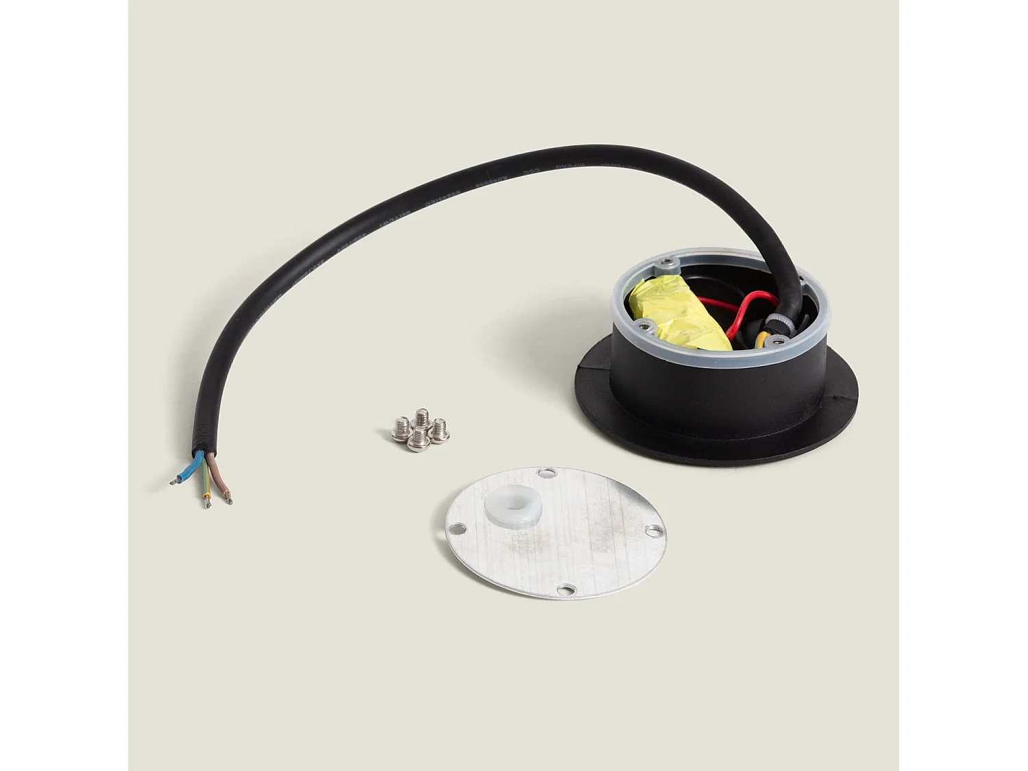 Baliza Exterior LED 3W Empotrable Aluminio Pared Circular Segre 4000K Negro Blanco Neutro