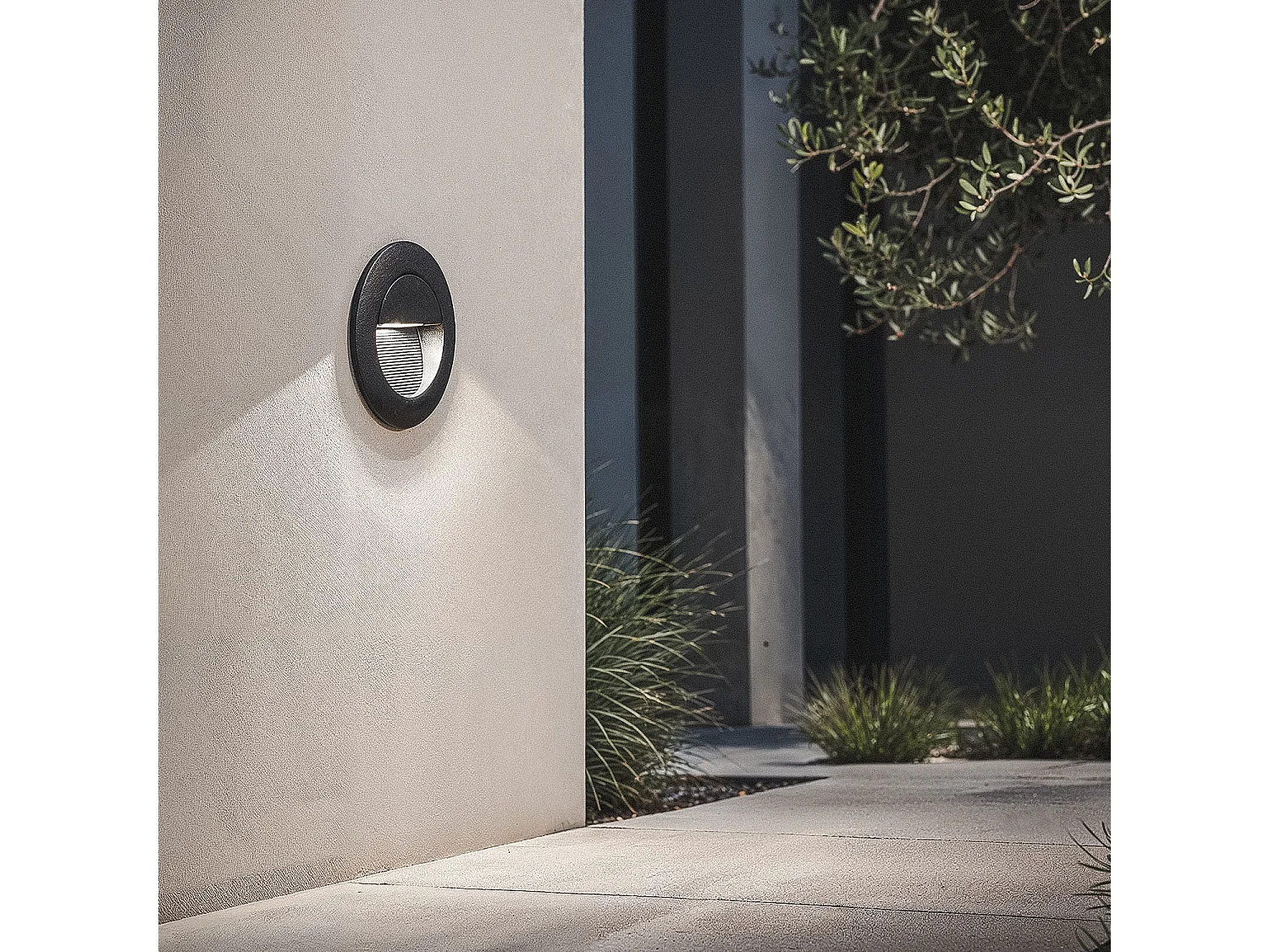 Baliza Exterior LED 3W Empotrable Aluminio Pared Circular Segre 4000K Negro Blanco Neutro