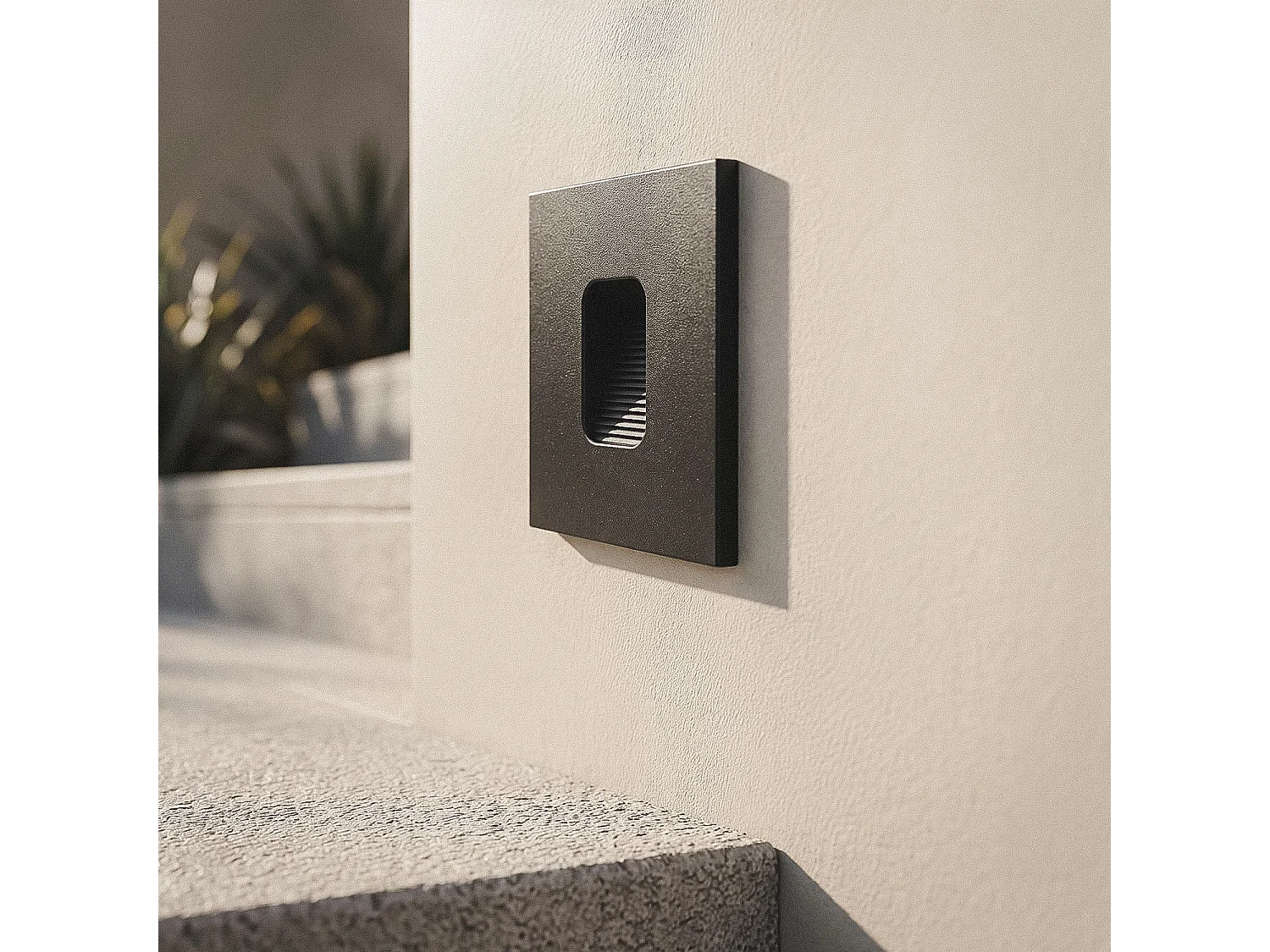 Segnapasso Esterno LED 2W da Incasso Parete Quadrato Olite 4000K Nero Bianco Naturale
